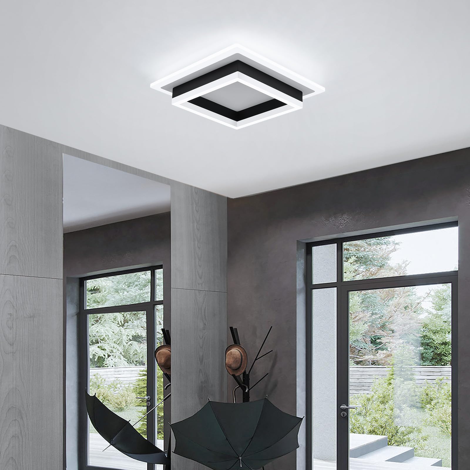 Eidisuny 32W Modern Led Ceiling Light  Small Flush Mount Light Fixture  6500K Cold White Ceiling Lamp  Square Hallway Lighting Fixtures For Living Room Bedroom Bathroom Kitchen (White  Cold White)