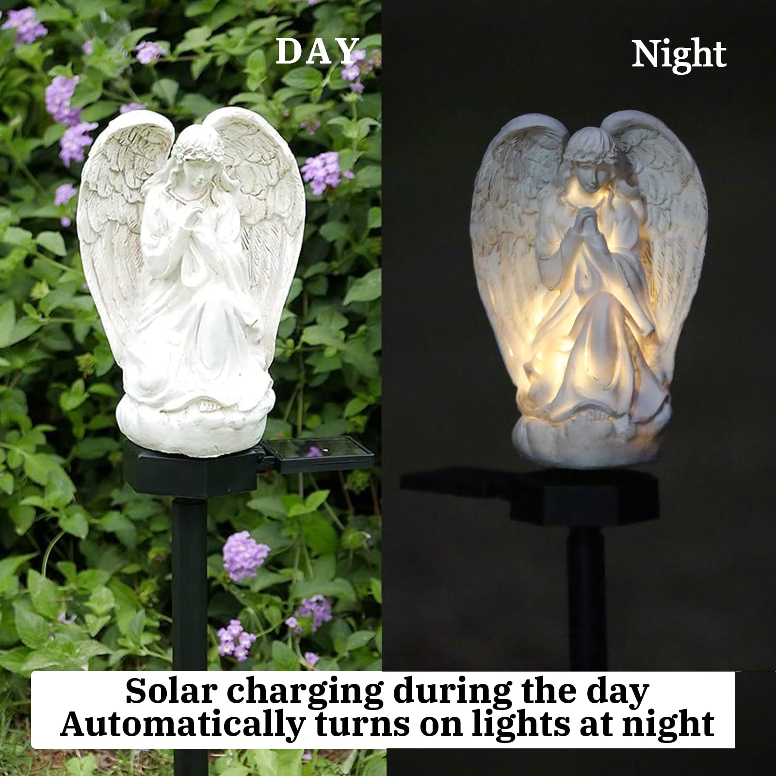 Xurleq Solar Garden Light - Waterproof Angel Resin Decor For Lawn, Patio & Fence