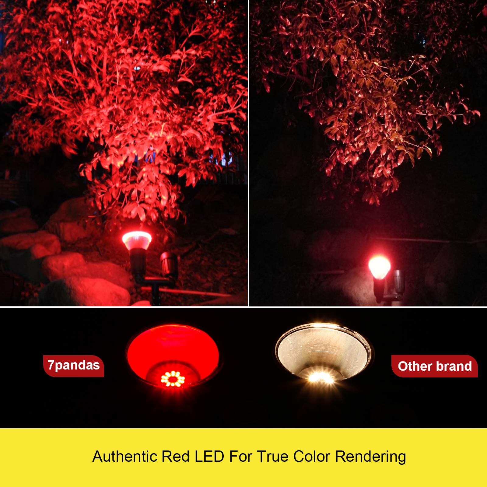7Pandas Led Red Light Par38 Flood Light Bulbs,1200 Lumen For Porch True Color Full Glass Outdoor Waterproof Led Lights, E26 Base