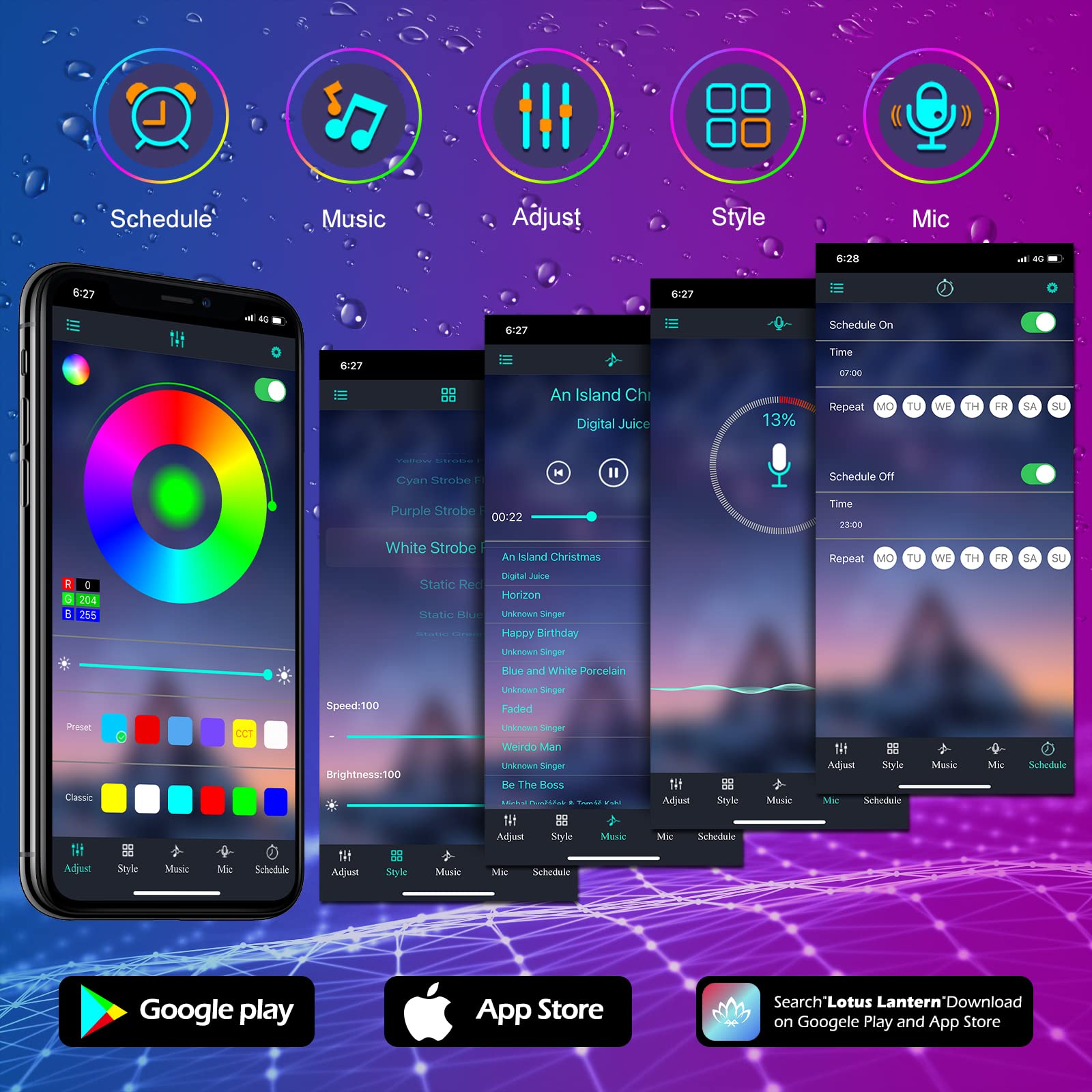 AILBTON LED Strip Lights 200ft Waterproof RGB Bluetooth App Control Music Sync for Outdoor Use