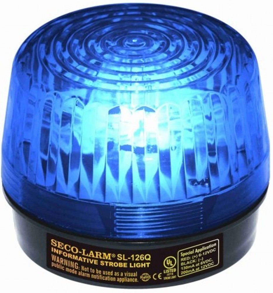Seco-Larm SL-126Q/B Pack of 5 Strobe Lights, Blue; 6 ot 12VDC; Easy 2-Wire Installation; High-Impact and Heat-Resistant Acryrex 