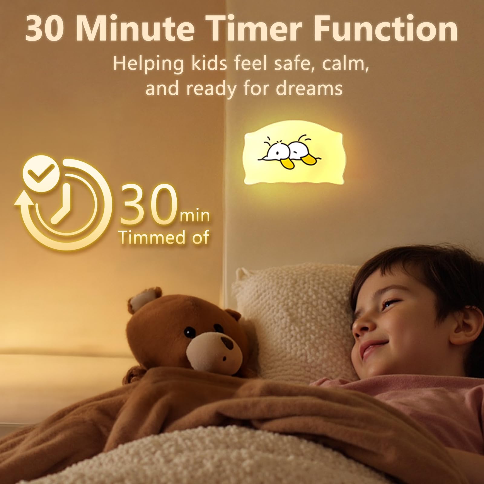 Dealswin Night Light For Kids  Led Squishy Ultra-Soft Cute Light Up Duck Magnetic Base  Dimmable Nursery Nightlight Gifts For Baby Room Decor  Rechargeable Bedside Touch Lamp For Breastfeeding