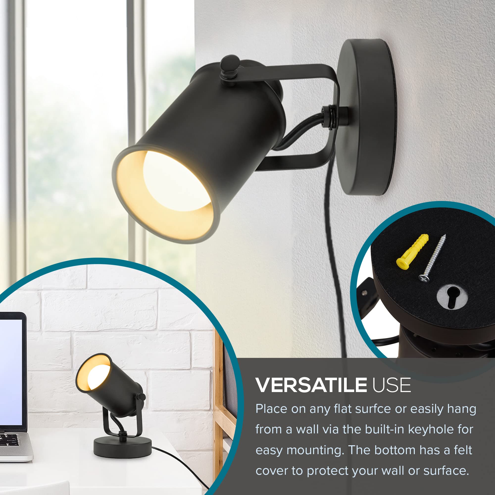 Catalina Lighting Modern Multipurpose Spotlight Desk Or Wall Mount Accent Lamp, 6'', Dark Bronze, Pack Of 1