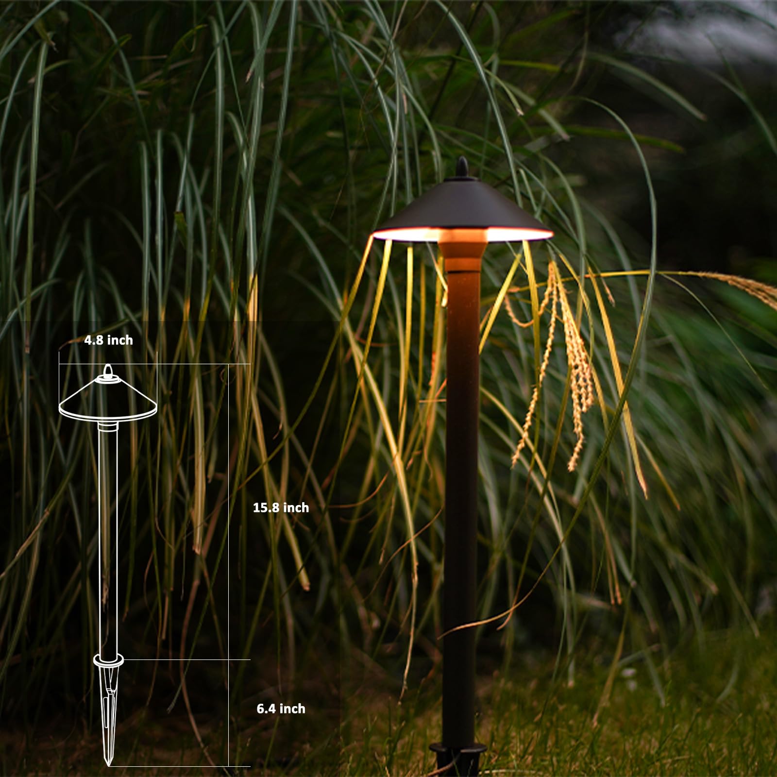 GOODSMANN Outdoor Pathway Lights 10W Halogen 25 Lumen 12V AC 8PK Bronze Model 9920-9103-08
