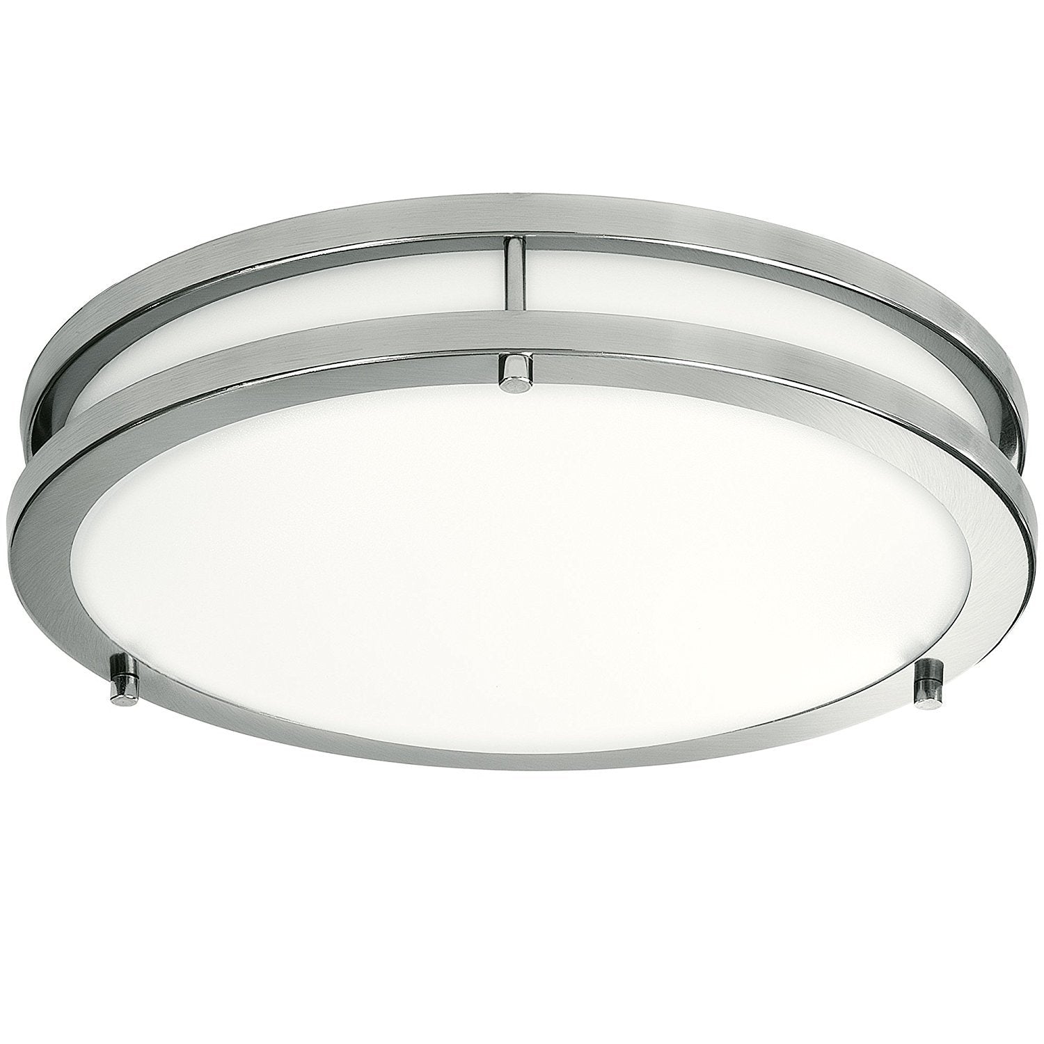 Lb72119 Led Flush Mount Ceiling Light, 12 Inch, 15W (150W Equivalent) Dimmable 1200Lm, 4000K Cool White, Brushed Nickel Round Li