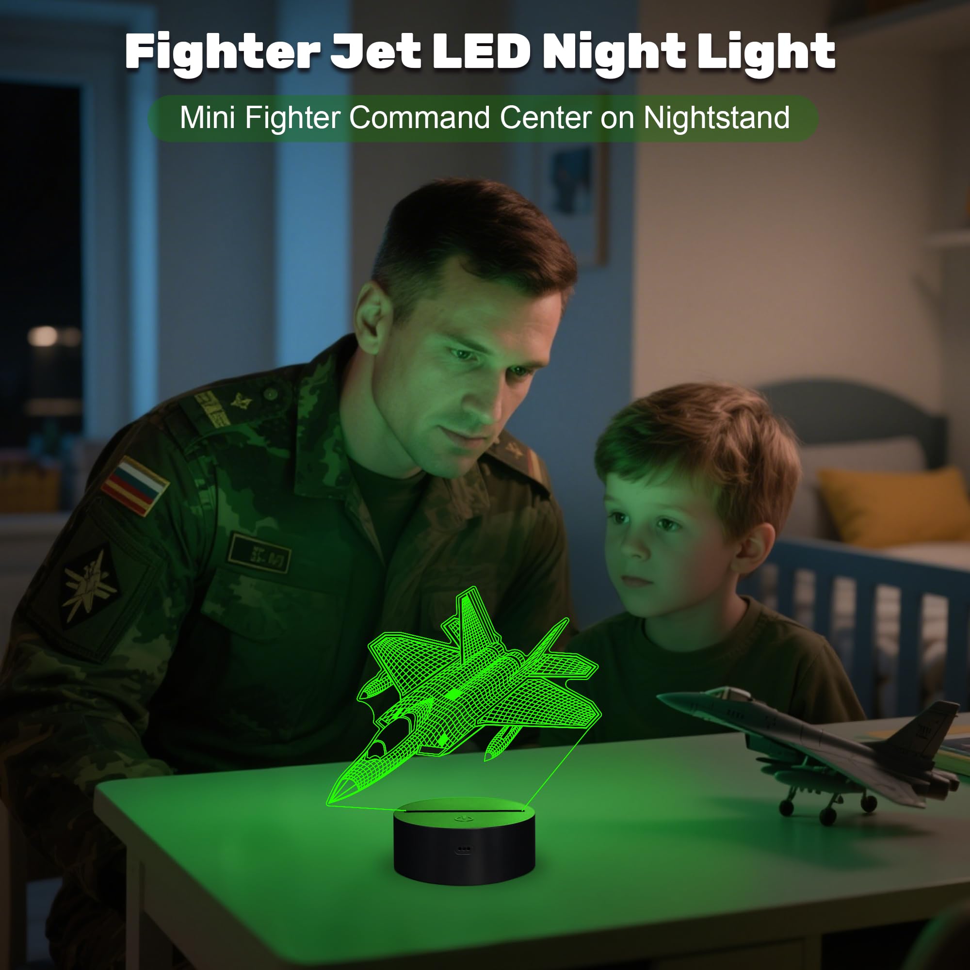 Anywin Airplane Night Light, Fighter Jet Lamp with Remote Control & 16 Colors & Timer & Dimmable for Home Desk Decor, Cool Plane