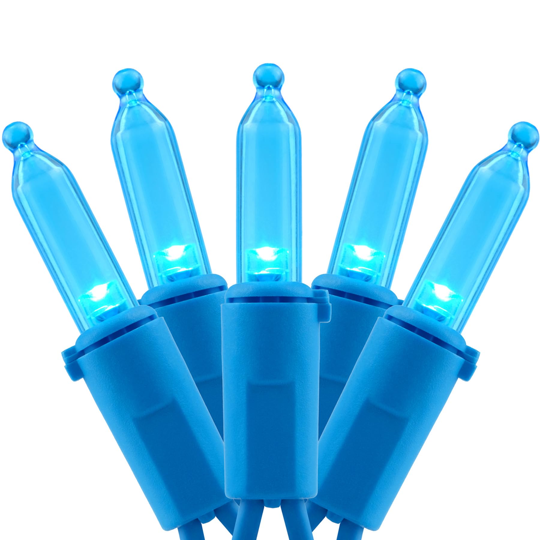 Yuletime 200 Blue Led Christmas Lights - 33Ft, 100 Lights, Ul Certified, Blue Wire, Pack Of 2 Strands