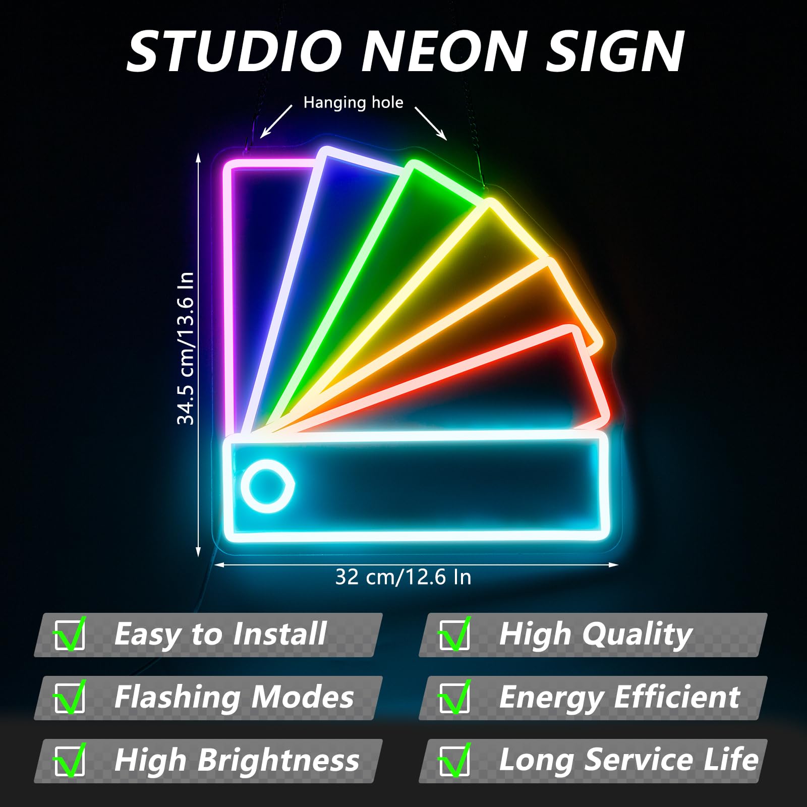 Saly Ror Paint Studio Palette Neon Sign Led Light for Wall Decor, Neon Lights for Business Sign Gift, Neon Led Light for Store S