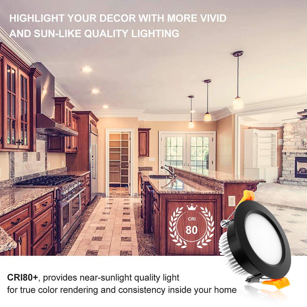 Ygs-Tech 2 Inch Led Recessed Lighting, Dimmable Downlight 3W(35W Halogen Equivalent), Cri80, 2700K Ultra Warm White Led Ceiling Light With Led Driver(4 Pack)