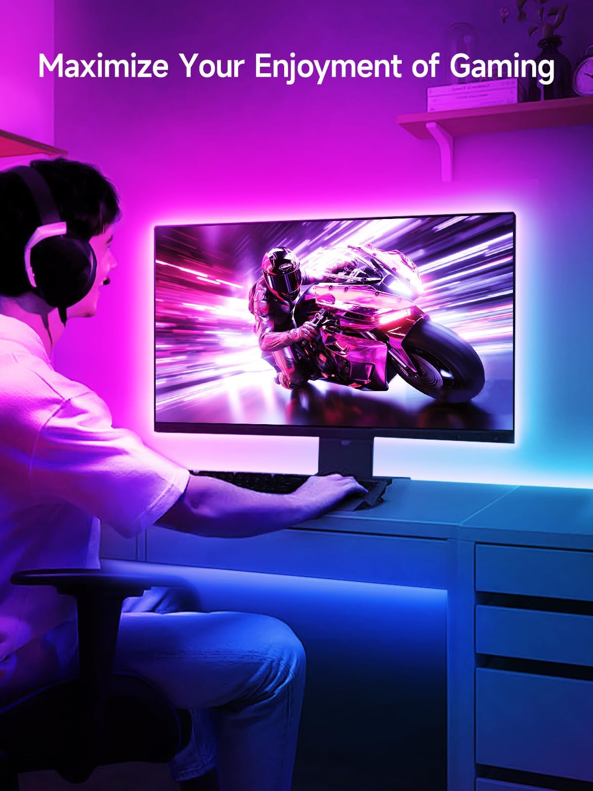 Tyute Tv Led Lights  18.0Ft Led Lights For 40-75 Inch Tv Behind Lighting  Rgb Color Changing Tv Backlight With App & Remote Control  Music Sync Usb Led Strip Light For Bedroom Gaming Room Decor