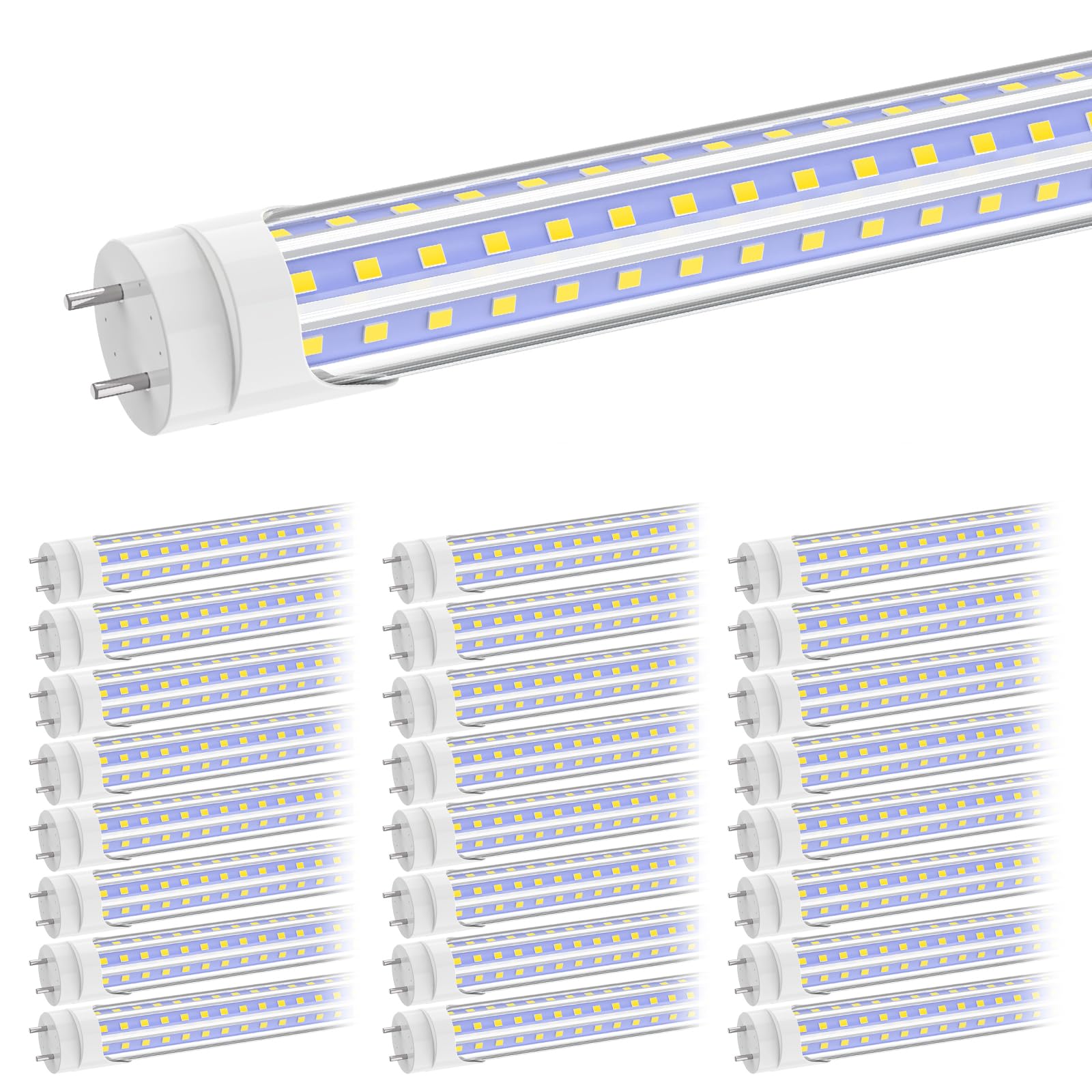 SHOPLED 4FT T8 LED Tube Light 36W 4680LM 5000K Daylight Type A+B Double-End Power 25 Pack