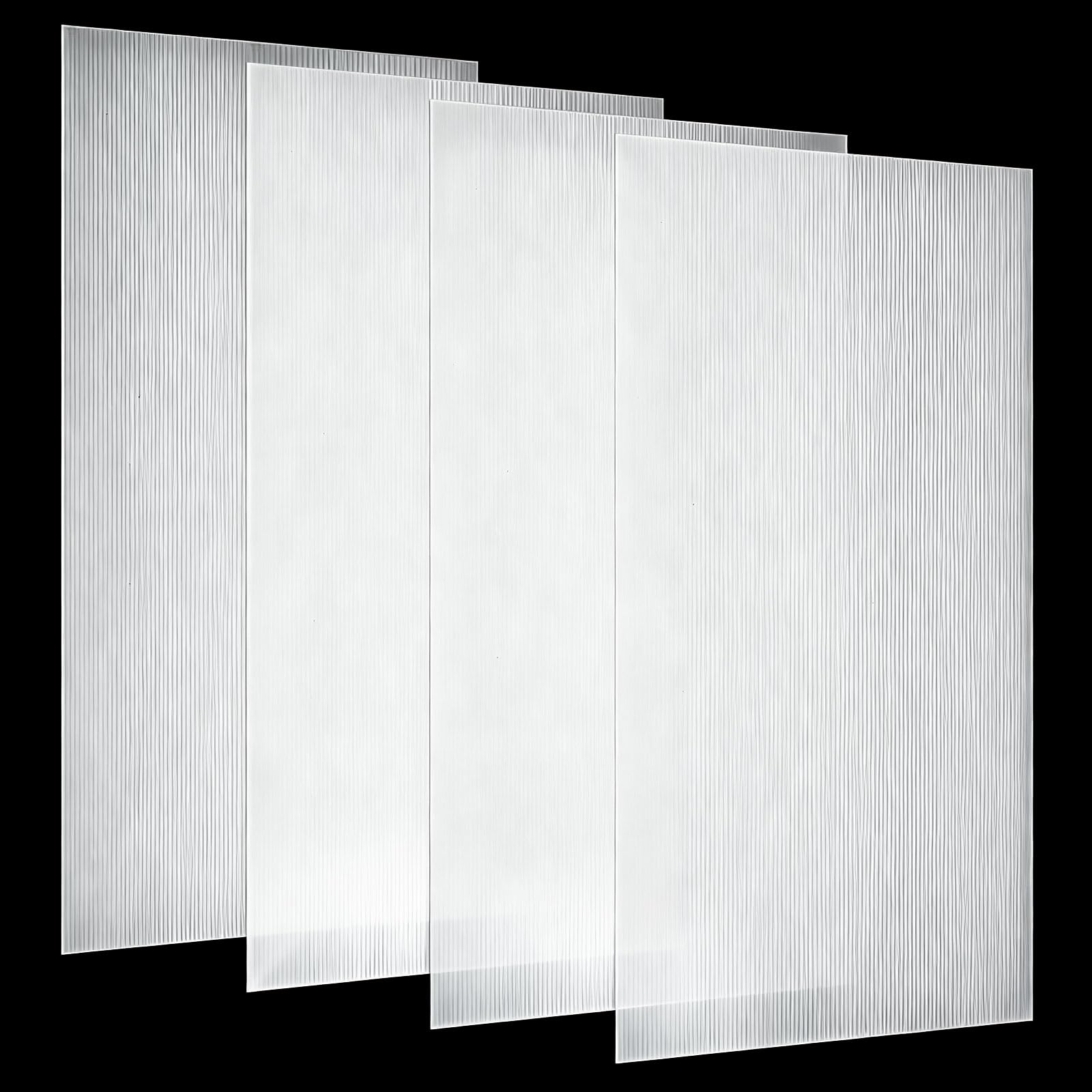 Pushglossy 4 Pack 22.5 x 46.5 x 0.2 Fluorescent Light Covers Classroom Office Diffuser Panels Cuttable for 2x4ft Drop Ceiling Li