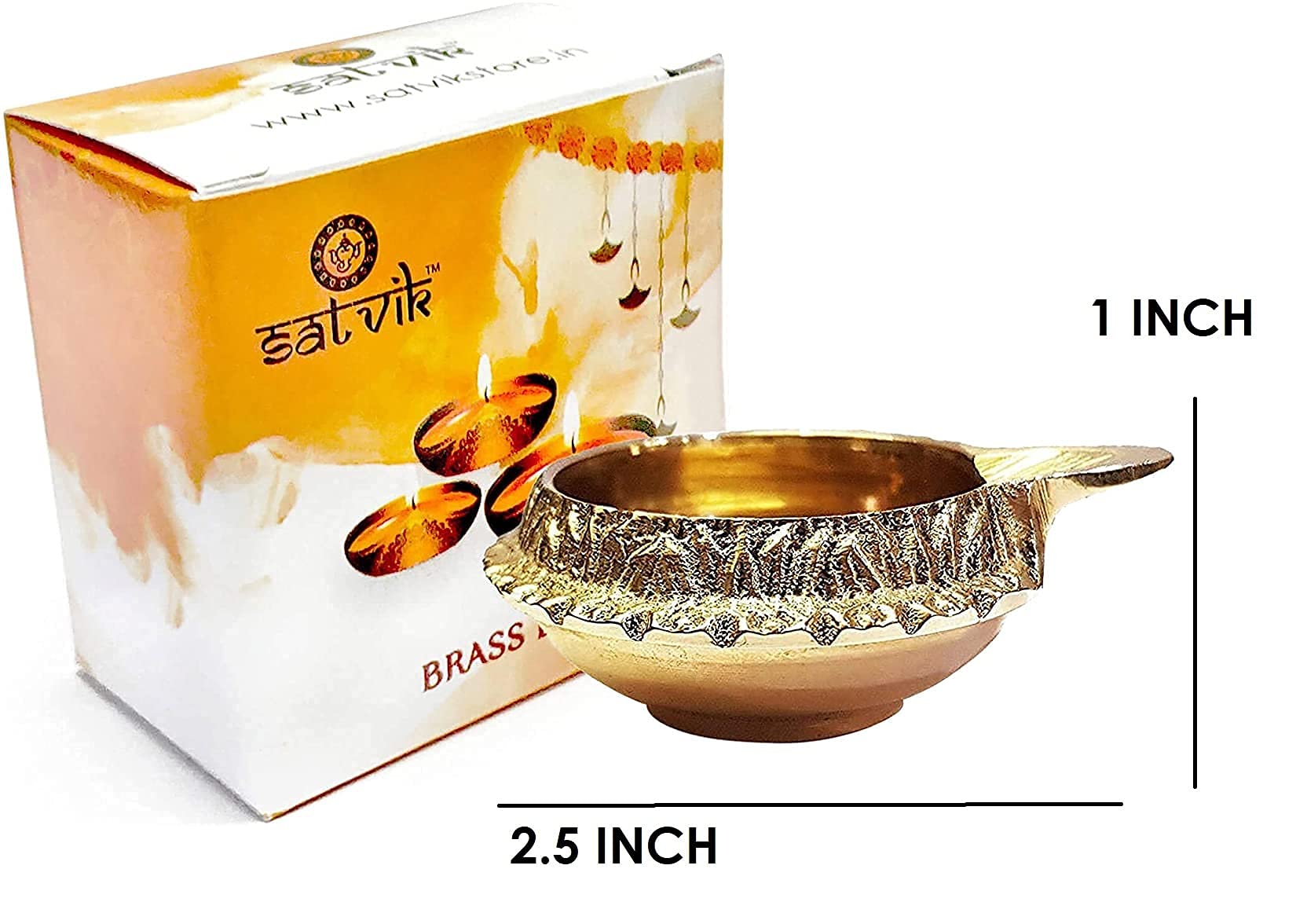 Satvik 8 Pc Handmade Pure Virgin Brass Kuber Diya for Pooja Diwali Decoration Oil lamp Kutthu vilakku nilakku Deepak Deepam for