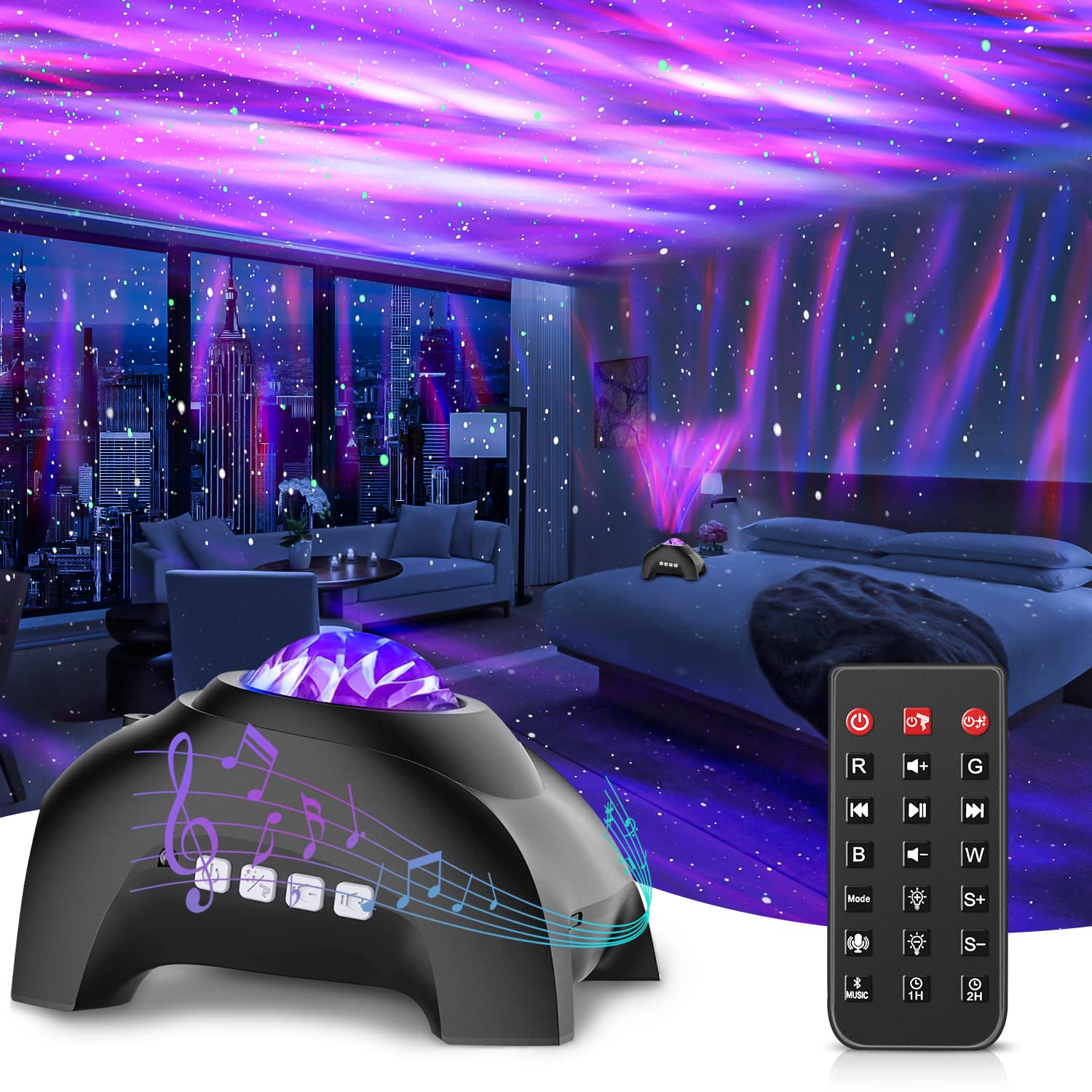 Star Projector  Cimelr Northern Galaxy Aurora Lights Projector With 33 Light Effects Bluetooth Speaker & White Noise  Remote Control Night Light For Bedroom  Room Decor  Party  Gift For Kids mature-themeds