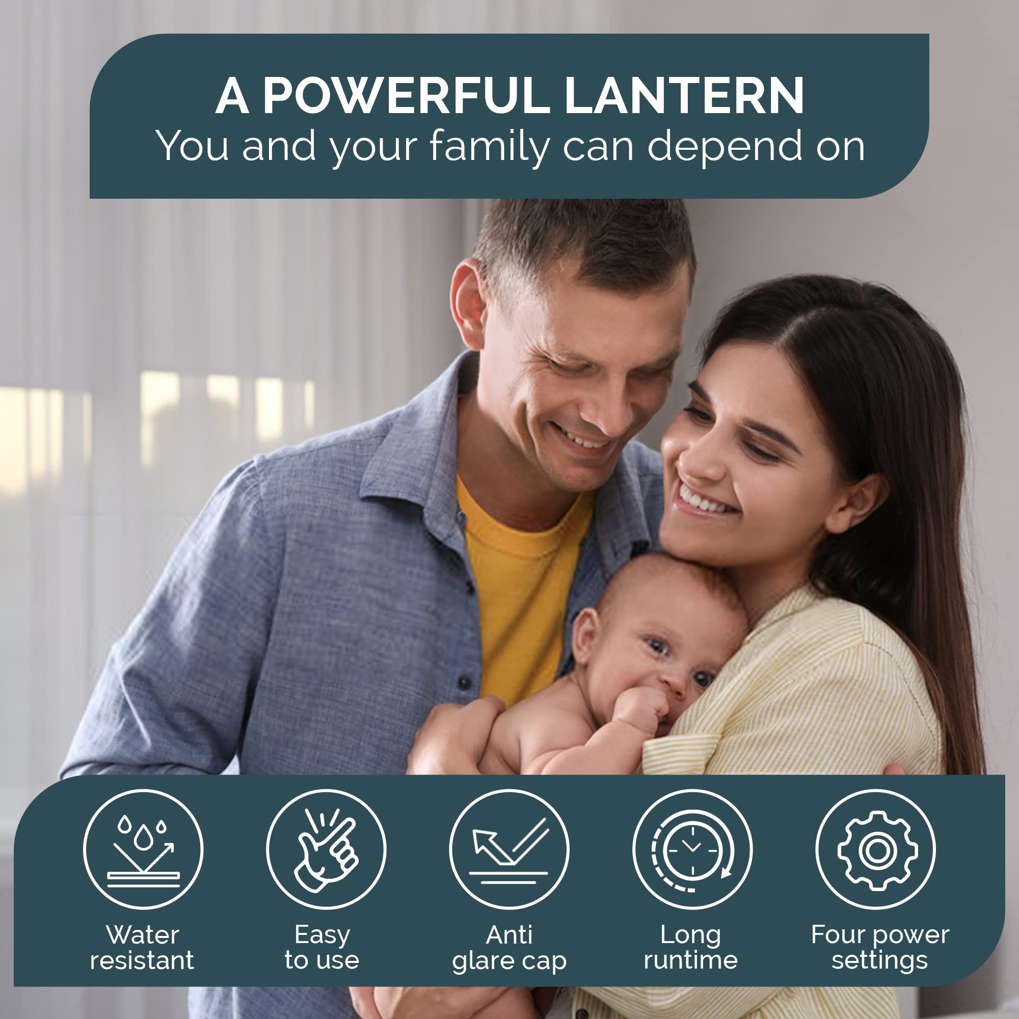 Blazin' Sun 1500 Lumen Rechargeable LED Lantern | 4000mAh, 4 Modes, Frosted Top | Ideal for Camping, Emergencies, Power Outages