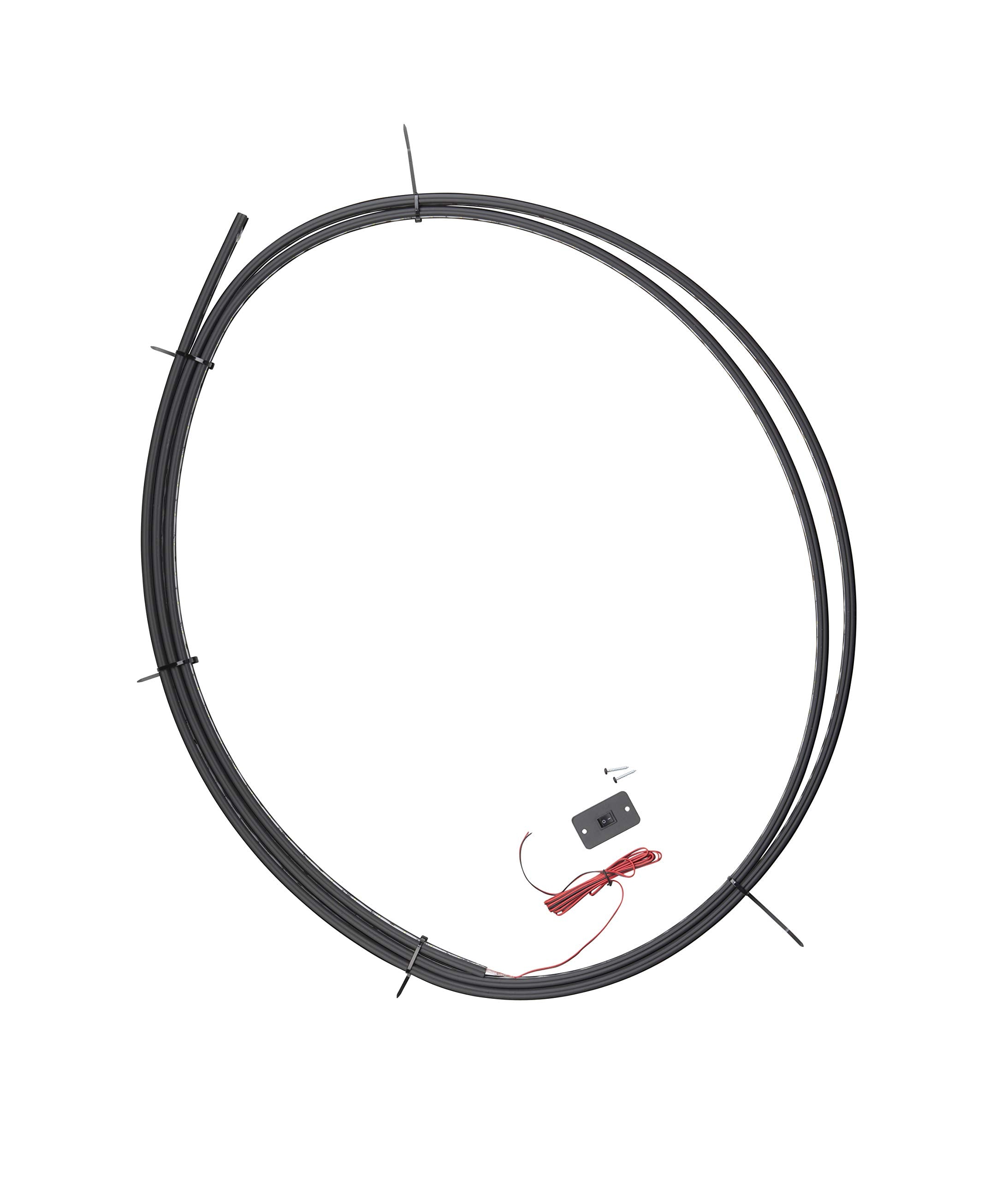 Solera Rv Awning Fabric White Led Light Kit With Switch And Plate For 10’-15’ Awnings, Cut-To-Fit, Flexible Black Plastic Strip With Lights, Integrated Cord, Visible Extended Or Retracted - 674282