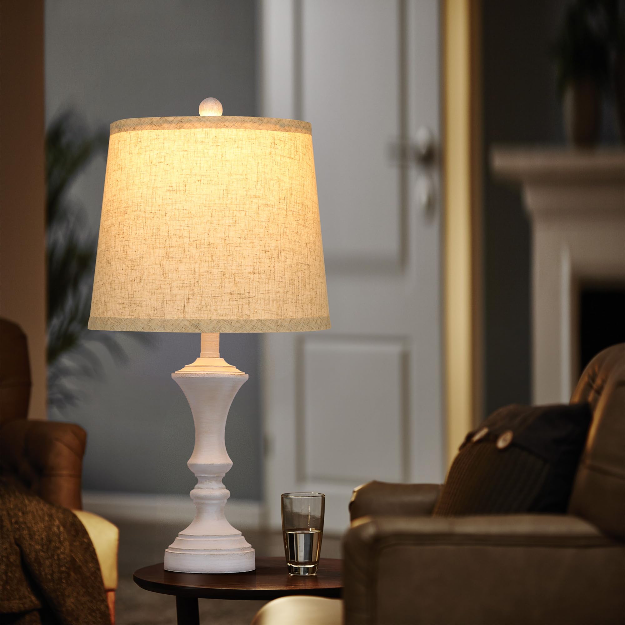 ROTTOGOON Retro Table Lamps Set of 2, Antique Grey, Vintage Rustic Design, Model ROLP406AH2, Nightstand Bedside Lighting, Bulb Not Included
