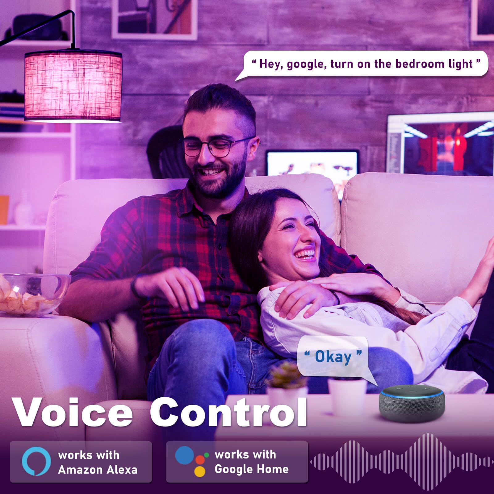 Ledeply A15 Led Smart Bulb, Compatible With Alexa, Google Home, E26, 5W=40W, Color Changing, Dimmable Wifi Light Bulbs, No Hub R