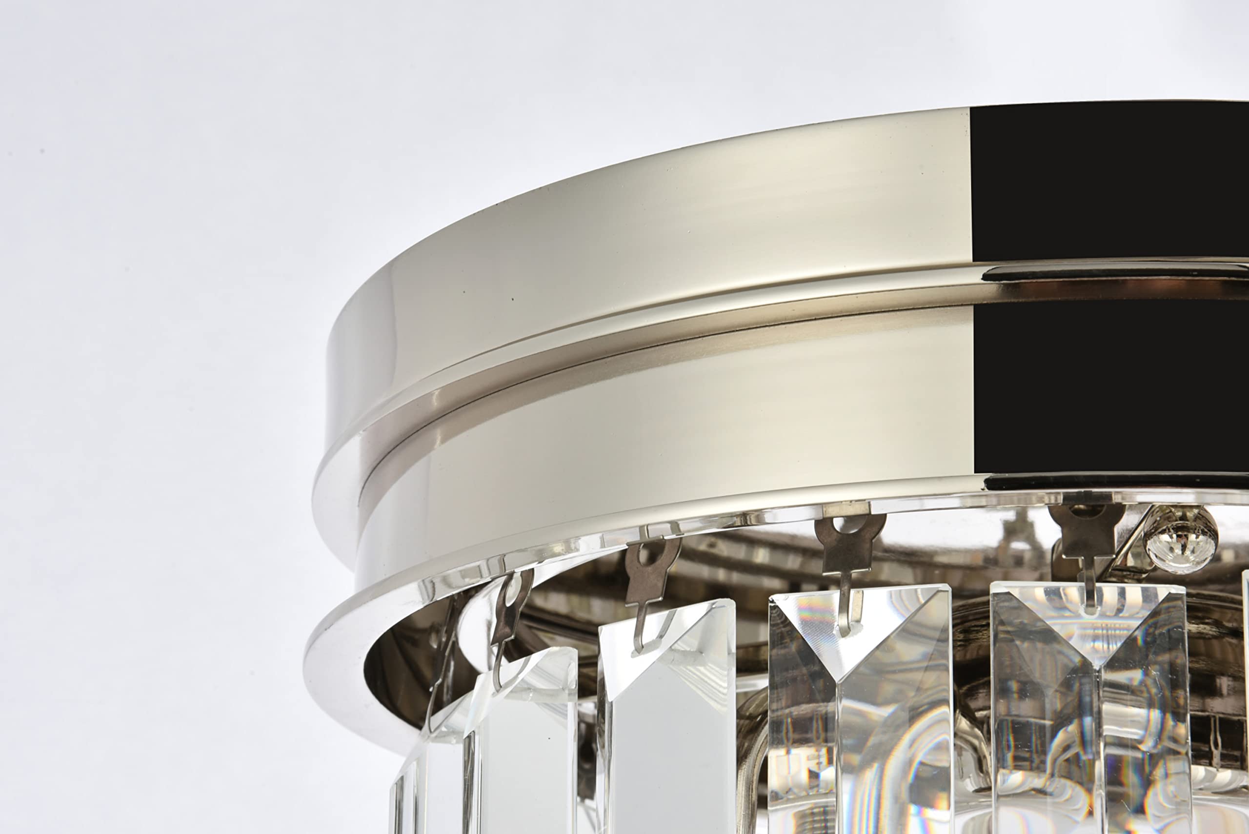 Elegant Lighting Urban Classic Sydney 3-Light Metal Royal Cut Flush Mount in Nickel