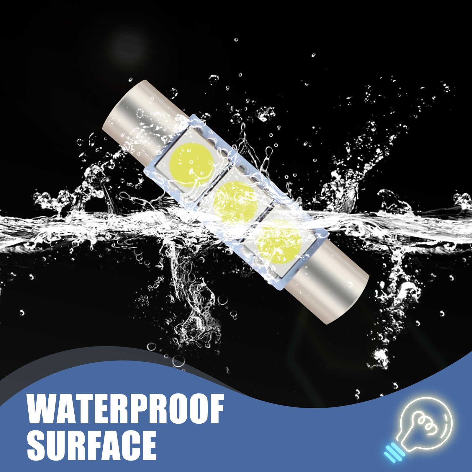 Gkmow 10 Pcs Car 28Mm Led Reading Light, 6614F/6612F 5050-3Smd Chips 180° Lighting Super Bright Sunshade Makeup Light, Plug And Play No Delay Roof Light Replacement, Universal For Cars (White)