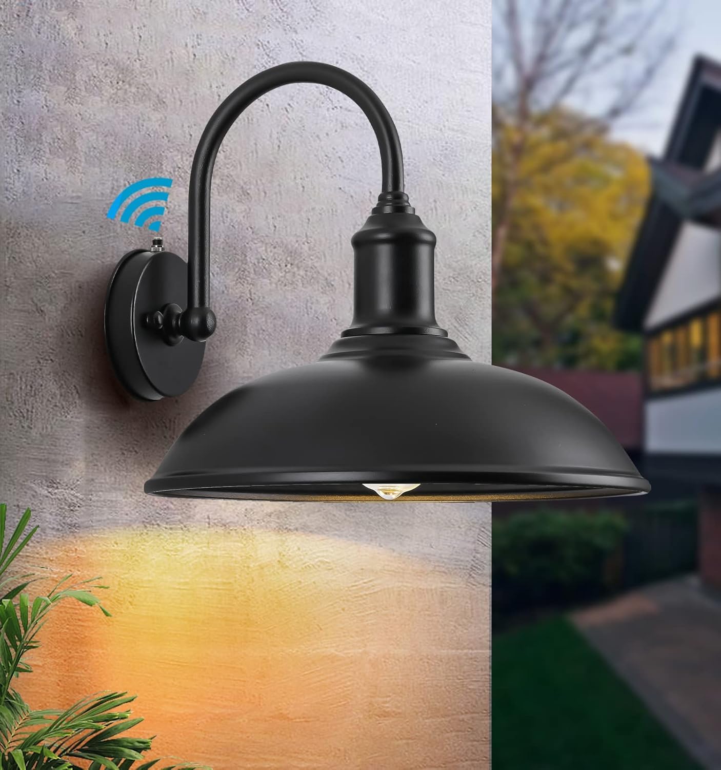 DENGNBJ 15in Dusk to Dawn Barn Lights Steel  Galvanized and Powder-Coated for Outdoor Use in Farms  Barns  and Commercial Spaces