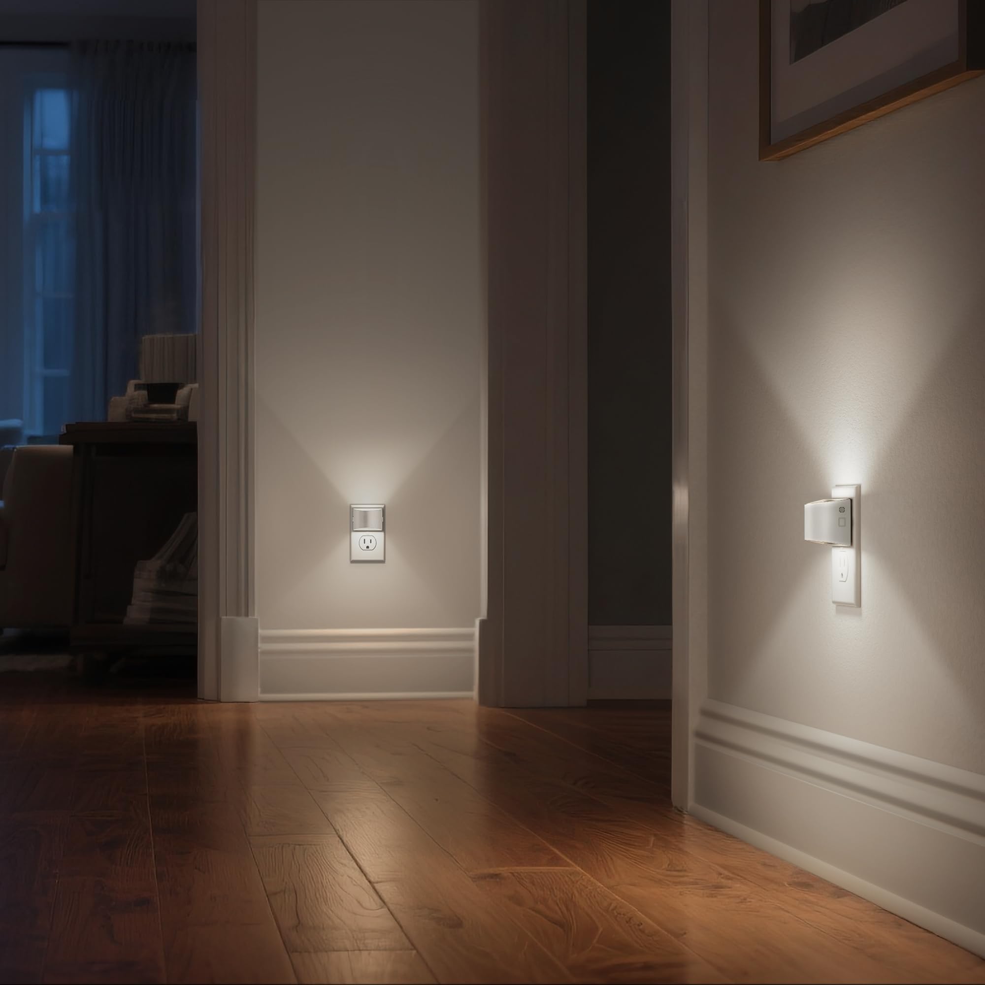 Doresshop Led Night Light[2 Pack]  Night Lights Plug Into Wall  3 Level Brightness Adjustable Plug In Night Light  Dusk To Dawn Sensor Nightlights For mature-themeds Bedroom Bathroom Hallway 5000K White Cover