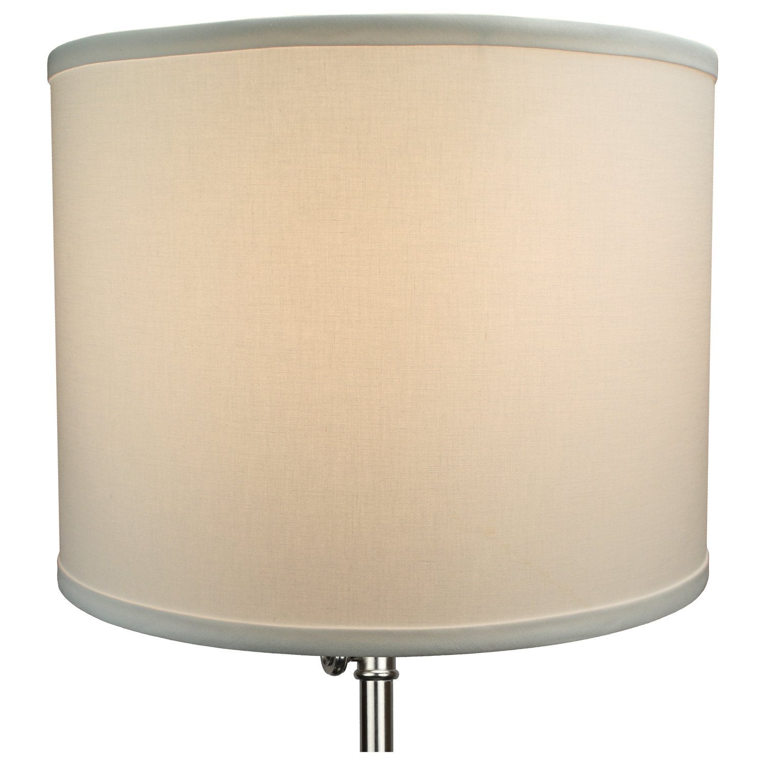 FenchelShades.com Cylinder Drum Lampshade, 14in Top/Bottom Diameter, 11in Height, Linen, White, Model 14-14-11-W-L-WHI