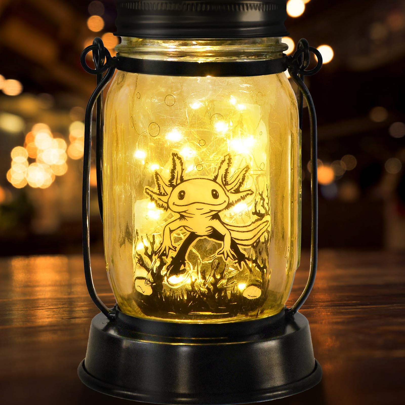 Kyoryuger Axolotl Gifts For Women/Men/Kids Axolotl Solar Lanterns Mom Grandma Birthday Present Lantern Memorial Lights Solar Gar