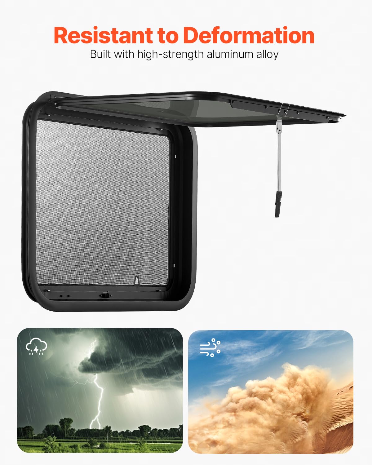 VEVOR RV Exit Window, 30 W x 22 H Tinted RV Window with Net Screen and Trim Ring, Fit for 1 1/4 - 1 13/16 Thickness Wall, RV Win