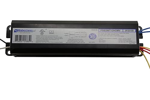 Robertson 3P20159 Psb296T12Homv Fluorescent Eballast For 2 F96T12/Ho Linear Lamps, Program Start, 120-277Vac, 50-60Hz, Normal Ballast Factor, Hpf, (Successor To Rsd296T12Homvip)