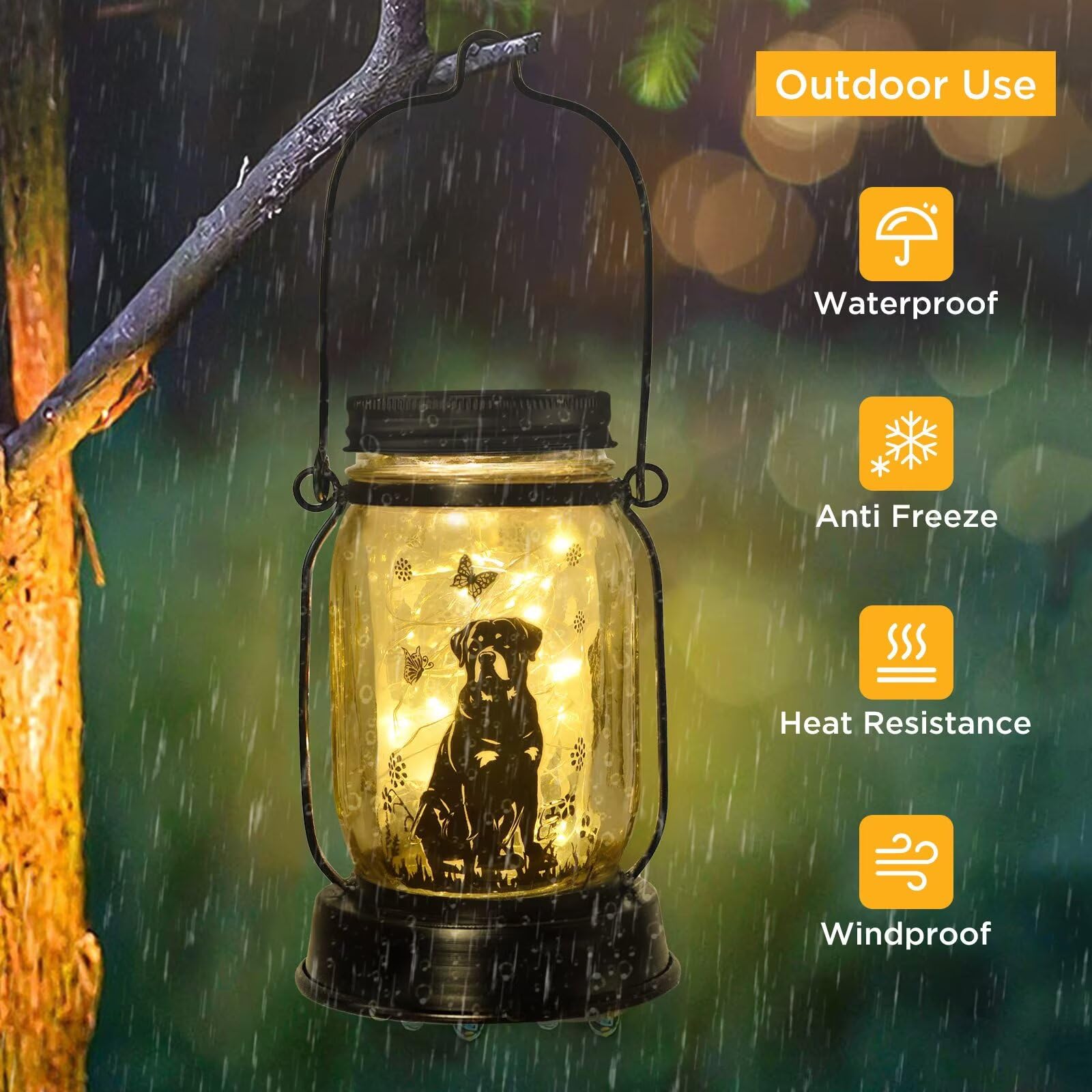 Rottweiler Gifts For Women/Men Rottweiler Solar Lanterns Dog Mom Birthday Dog Lovers Lantern Pet Loss Pet Memorial Lights, Solar