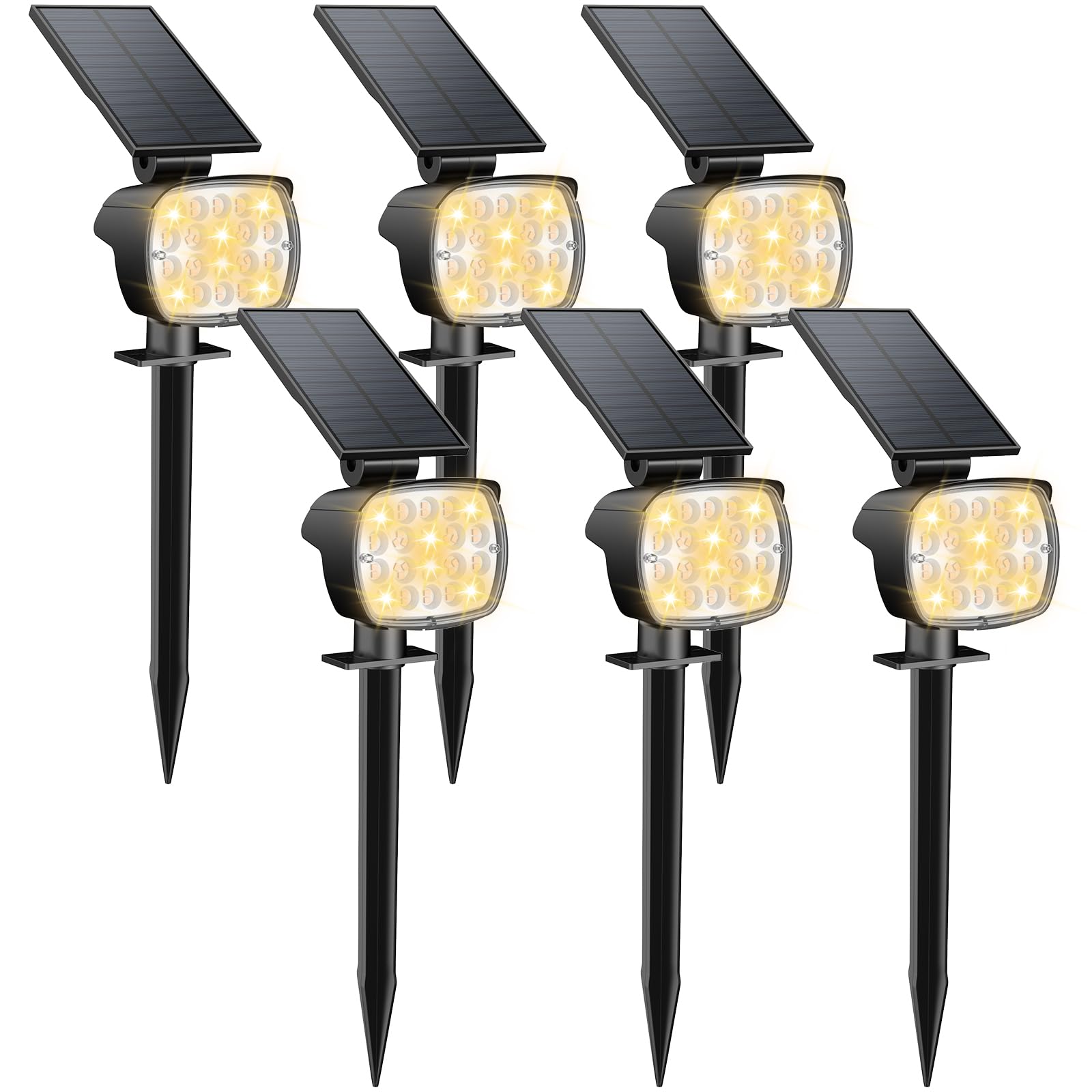 Kaxiida Solar Lights Outdoor Waterproof - 3 Mode Spot Lights Ultra Bright LED Landscape Uplights Spotlight for Tree, Pathway, Wa