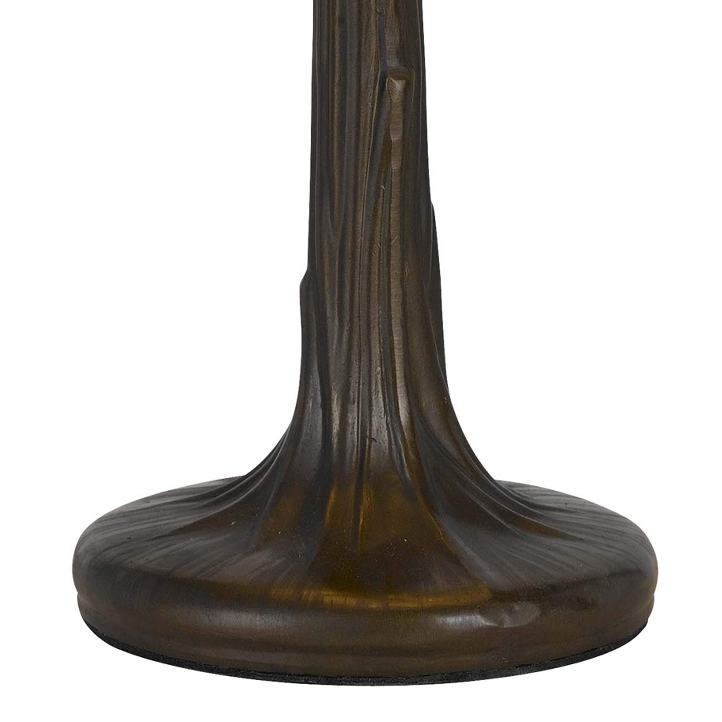 Benzara Tiffany Table Lamp, Metal Body, Conical Shade, Bronze and Beige, Model BM223643