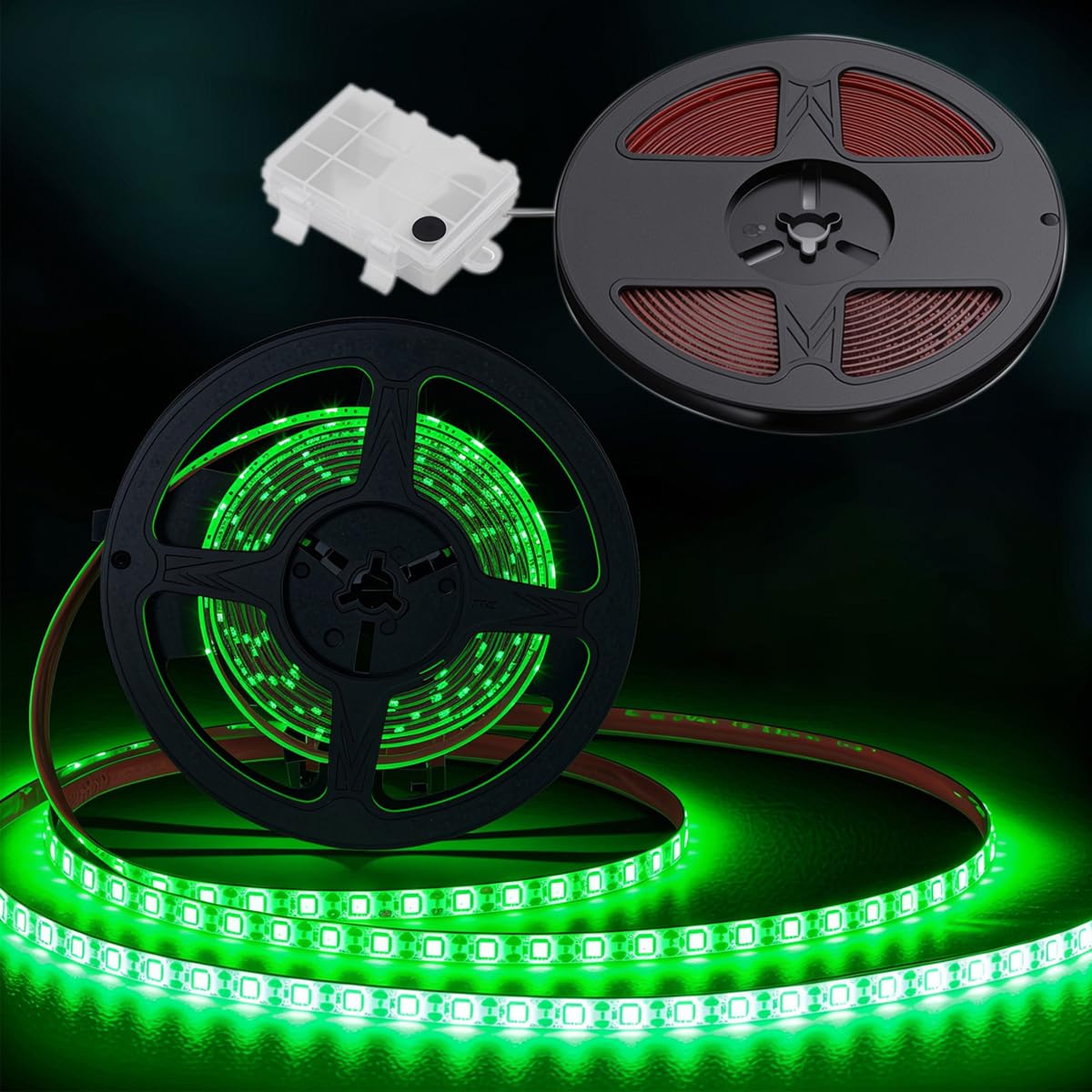 Shangyuan Marine LED Band Lights with Battery Box for Pontoon Under Deck Lights  Battery Operated Boat Interior Lights for Fishing Sailboat Kayak  Boat Accessories  Green  5m (16.4ft)