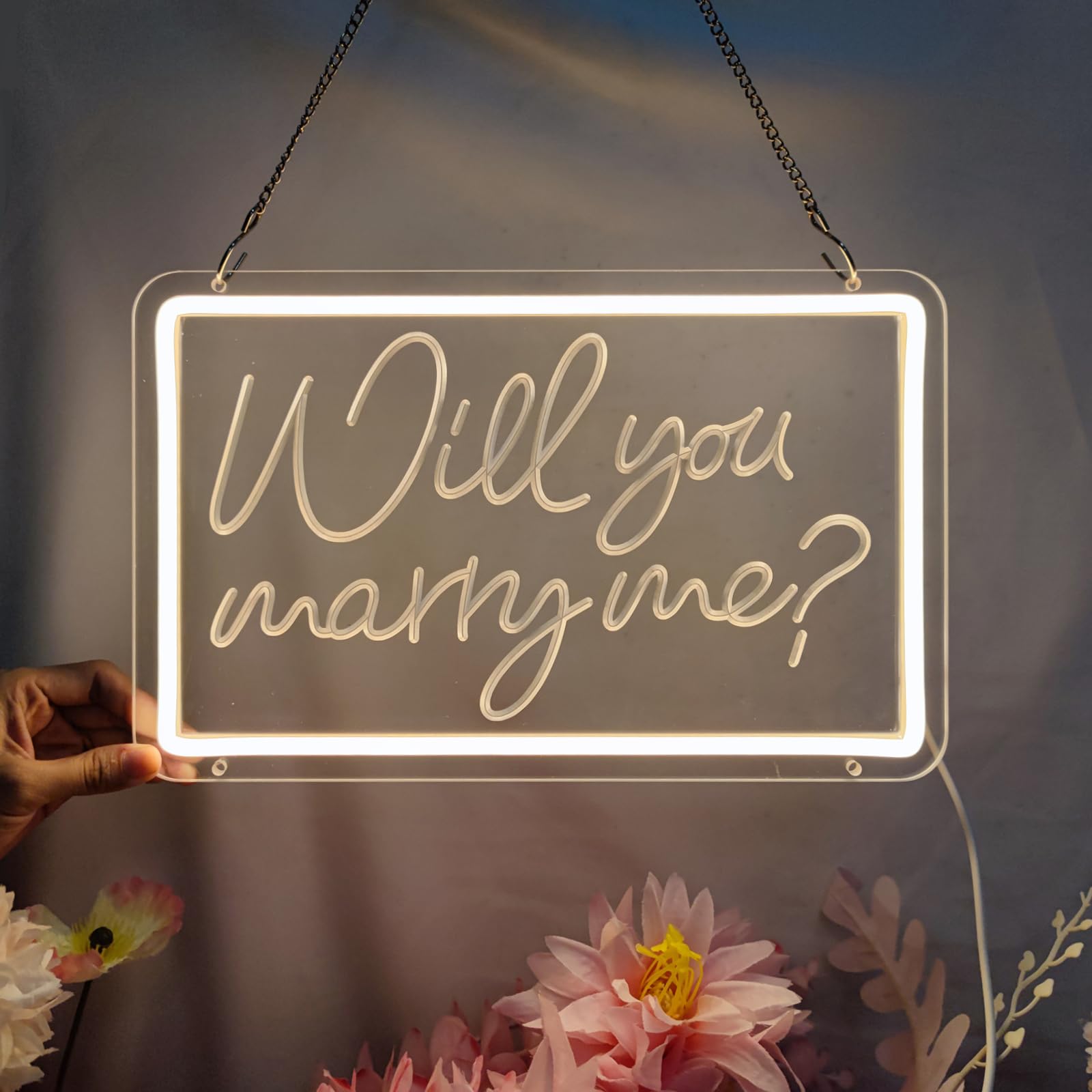 Will You Marry Me Neon Signs Decorations for Wall Decor, Marry Me Led Light Up Letters for Proposal Decorations, Wedding, Engage
