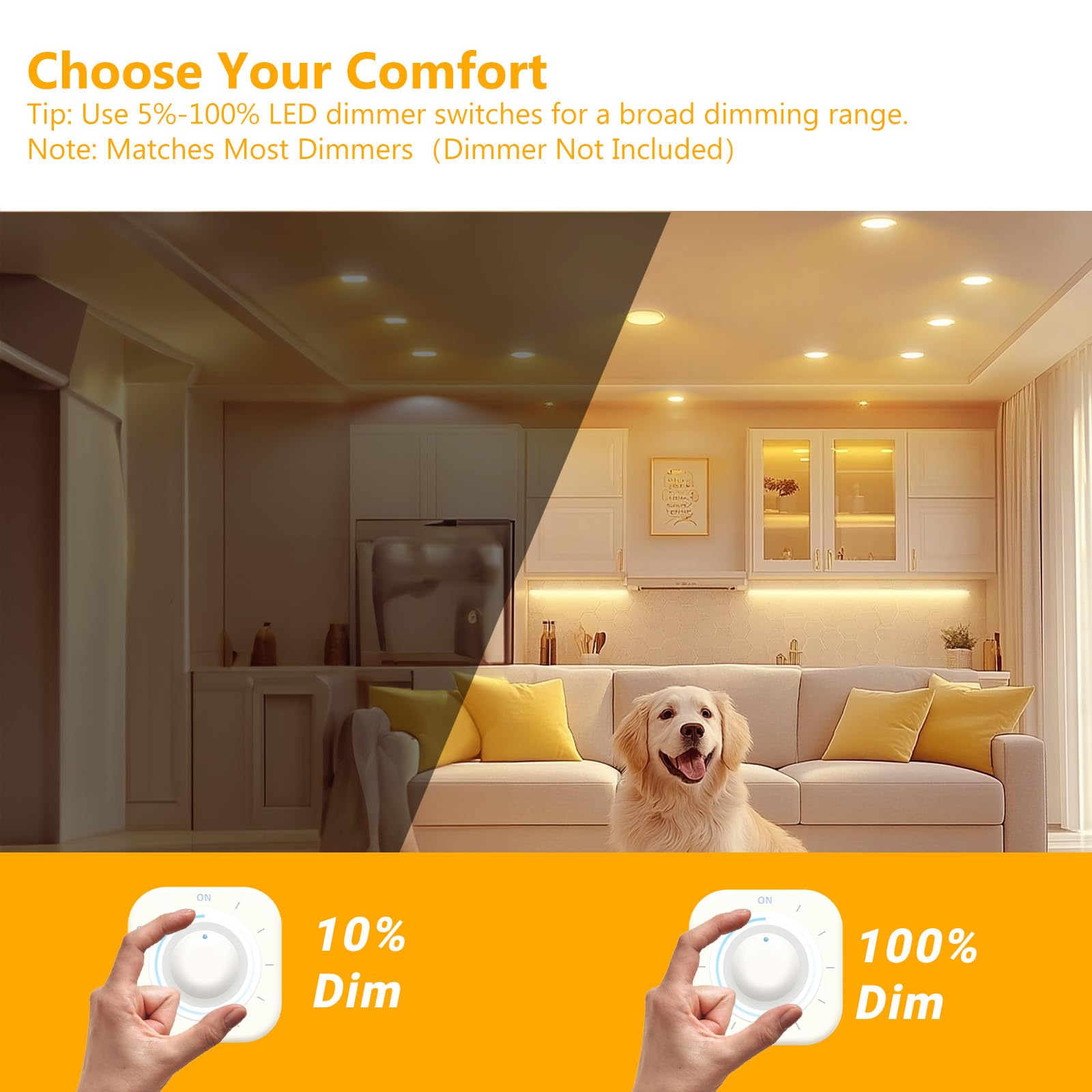 Daybetter 12 Pack Br30 Led Light Bulbs, Dimmable Indoor Flood Lights, Warm White 2700K, E26 Base, 9W, 65W Equivalent, 800 Lm, Re