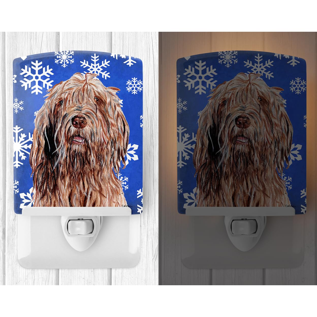Carolines Treasures Ceramic Night Light, Otterhound Design, UL-Certified, 6x4x3 inches, Multicolor, Model SC9781CNL