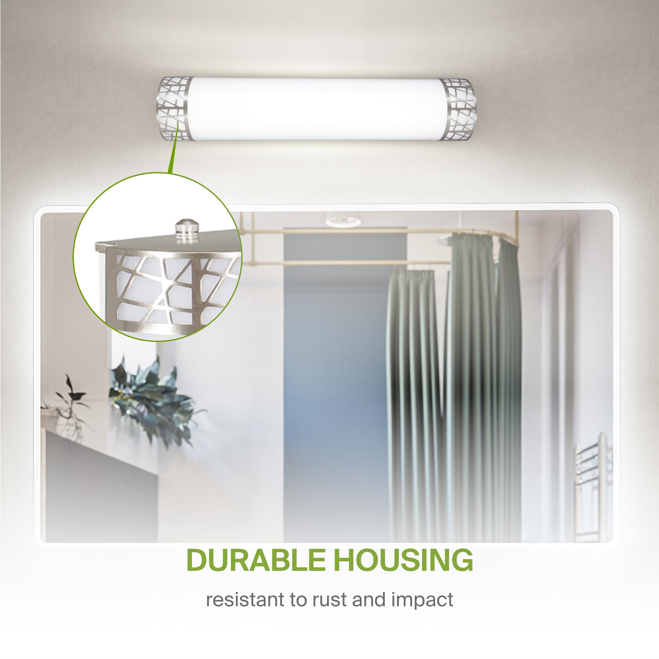 ASD 24 Inch LED Bathroom Vanity Light - Dimmable 25W 2700K-5000K - Brushed Nickel - Model A-LOFT-VF-24D25NK
