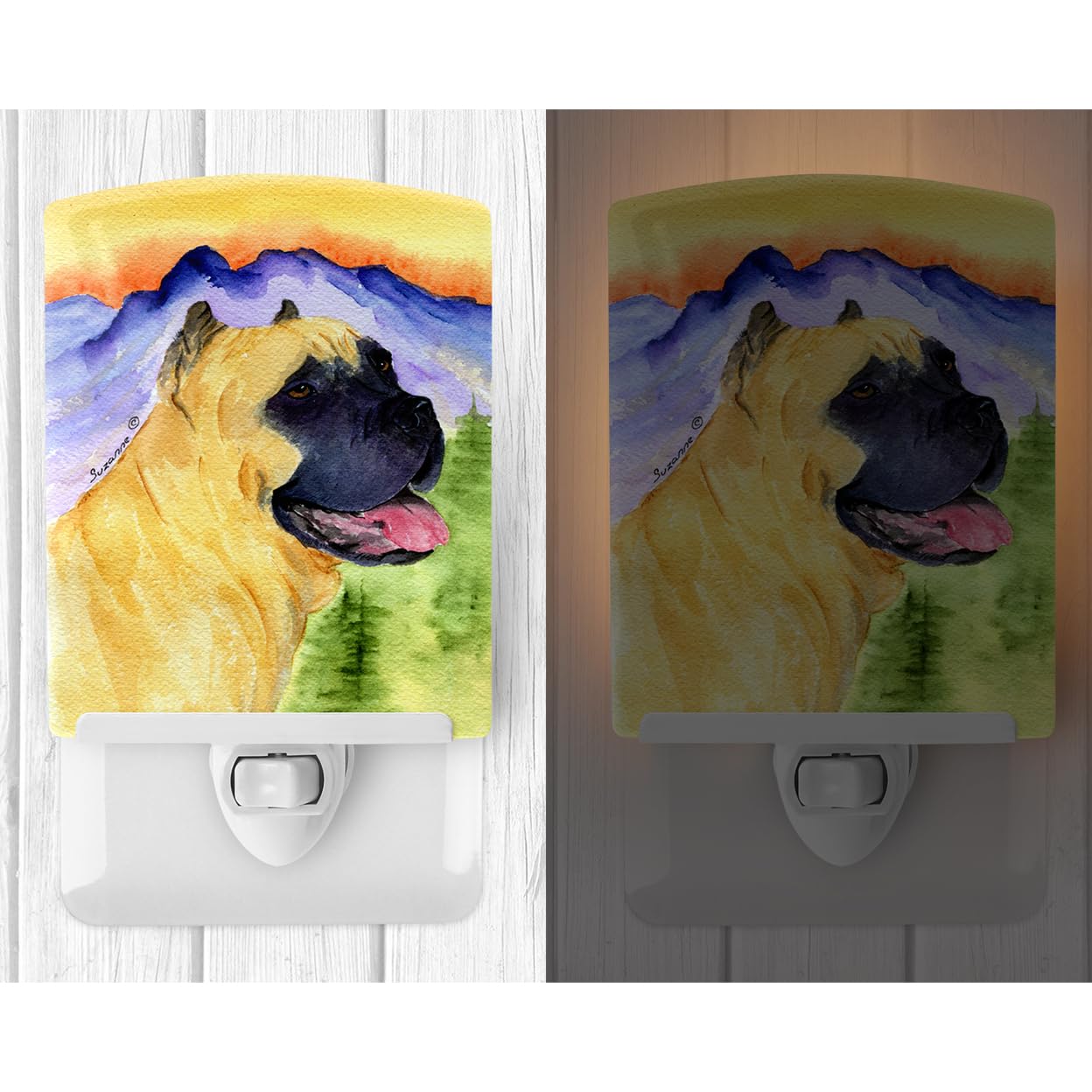 Carolines Treasures Cane Corso Ceramic Night Light, UL-Certified, 6x4x3in, Multicolor, Model SS8233CNL