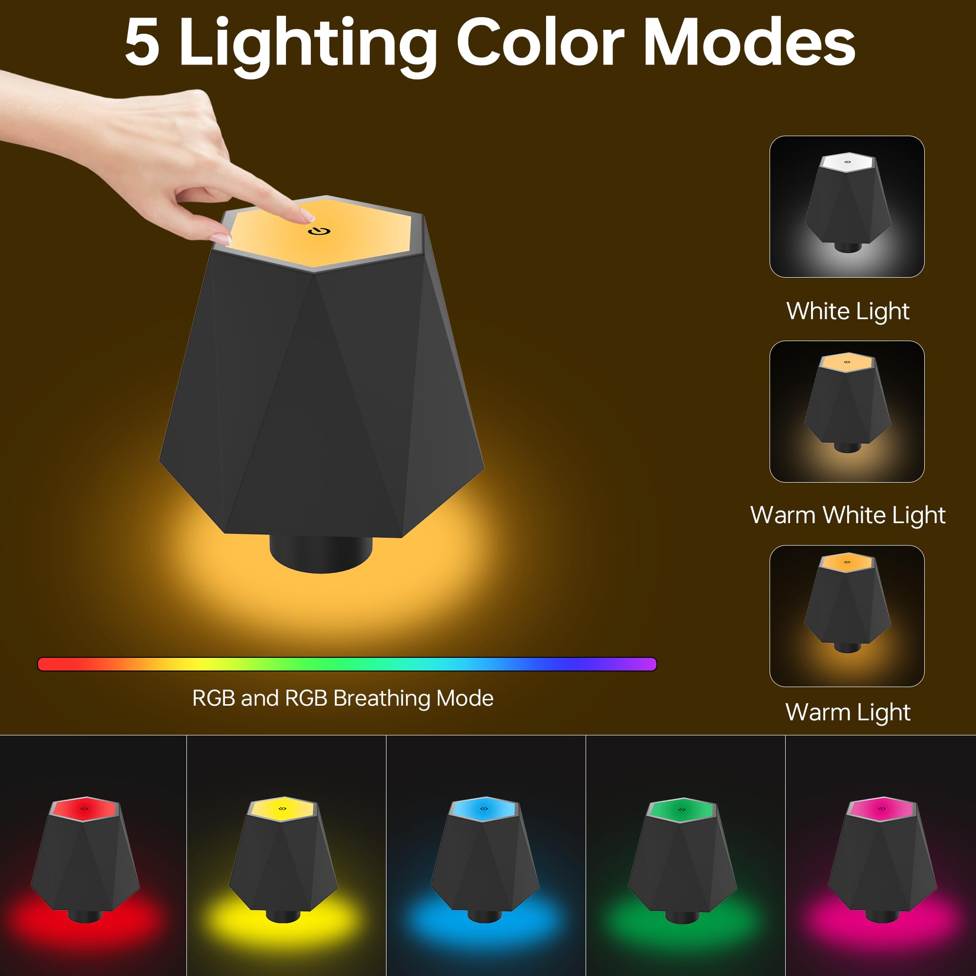 Kacuozx Led Table Lamp, Rgb Colorful Bottle Lamp, Cordless Rechargeable Dimmable Portable Desk Lamp, 4000Mah Desk Lamp For Restaurant/Home/Bar