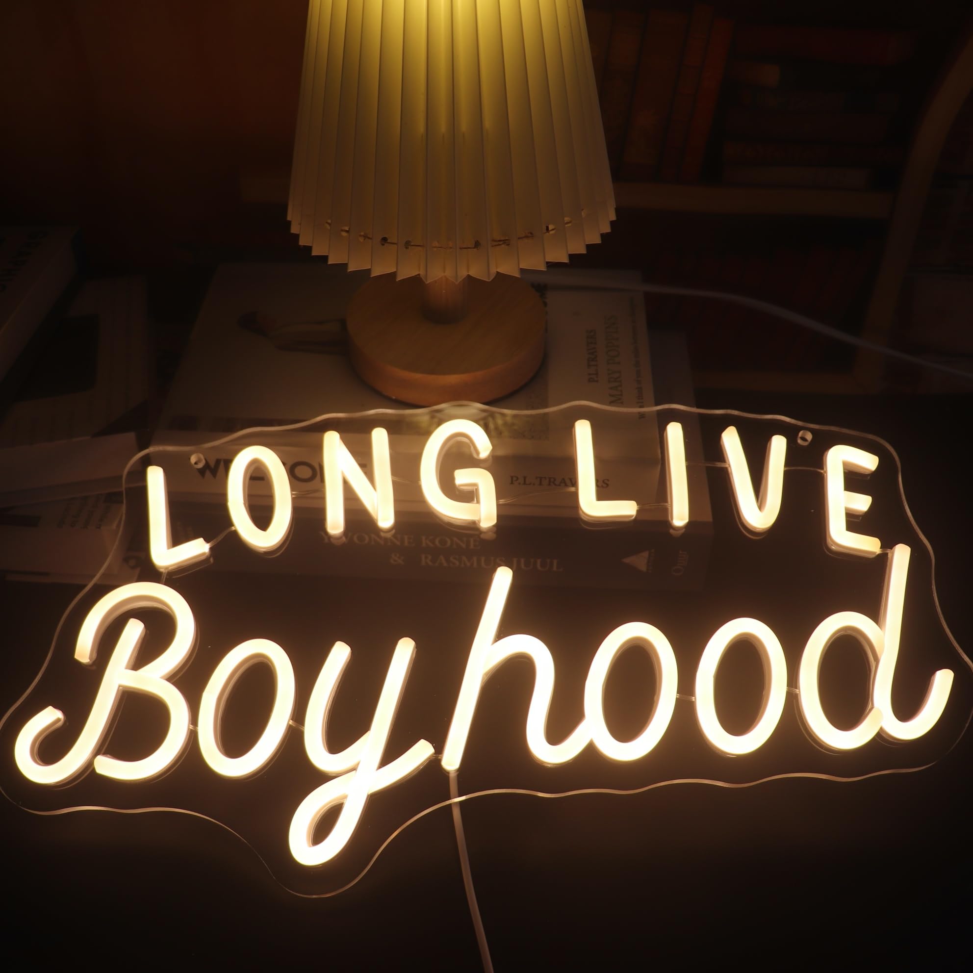 Long Live Boyhood Neon Sign  Decorative Neon Lights For KidS Room Play Room Wall Decor Neon Light Sign  Christmas Birthday KidS Gift Thanksgiving Gift(Warm White)