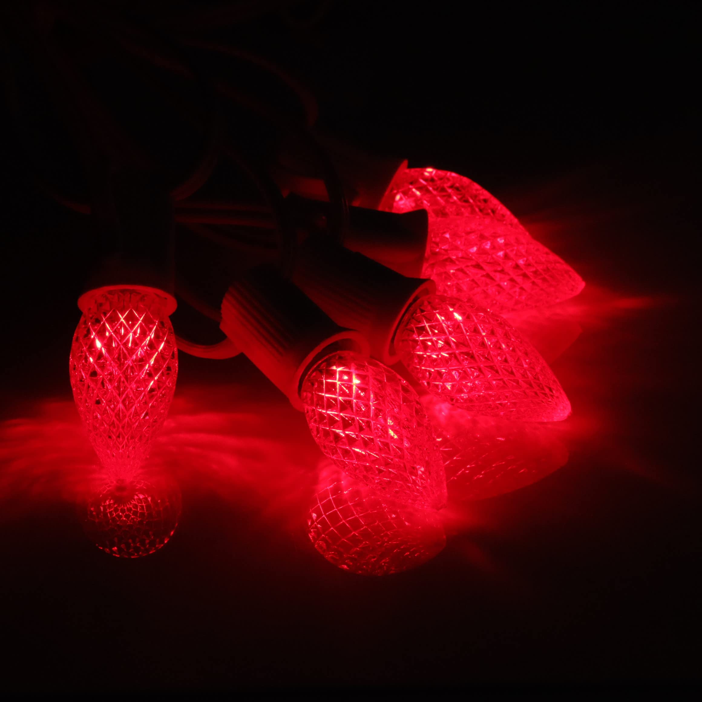 Aniai C7 LED Christmas Light Bulbs, 25 Count, E12 Base, Red, Outdoor String Lights, Commercial Grade