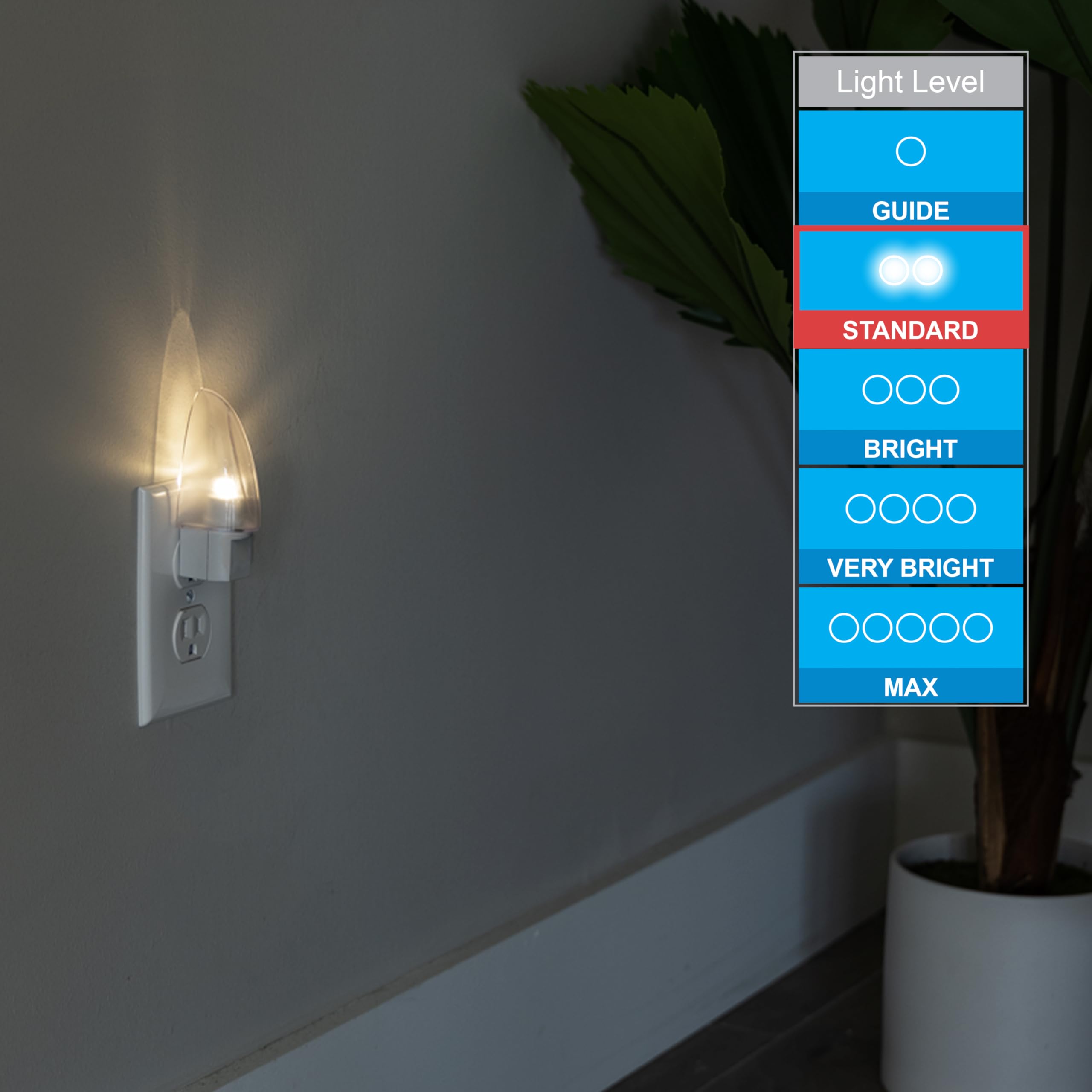 Lights By Night LED Night Light, Dusk to Dawn Sensor, Warm White, Plastic, Model 11375, 1 Pack, White Shade