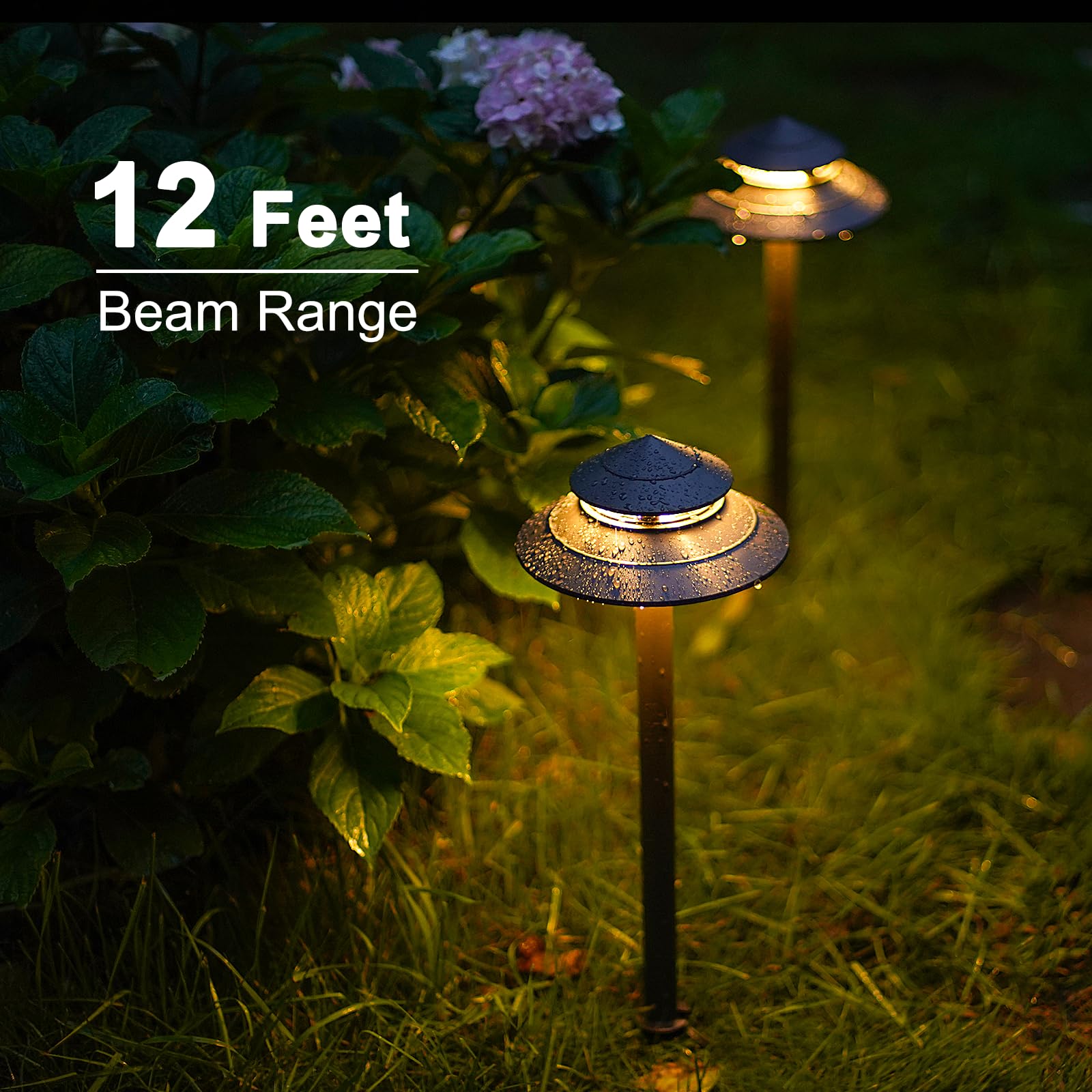 Goodsmann Pathway Lights 3W Led 2Pk Outdoor Low Voltage Landscape Lighting 180 Lumen Hardwired 2 Tier Pagoda Path Lights 3000K W