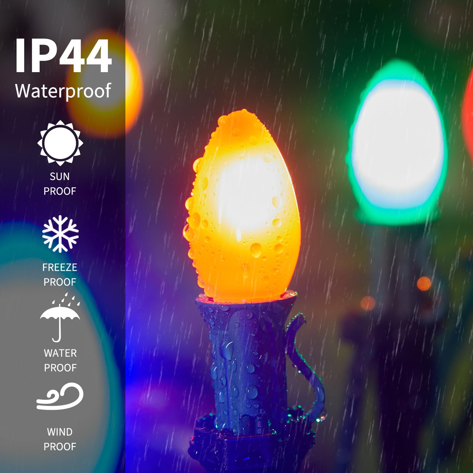 25 Pack C7 Multicolor Led Christmas Light Bulbs  Replacement Light Bulbs For Christmas String Lights  E12 Candelabra Base  Commercial Grade Holiday Bulbs For Outdoor Indoor Decor Lighting
