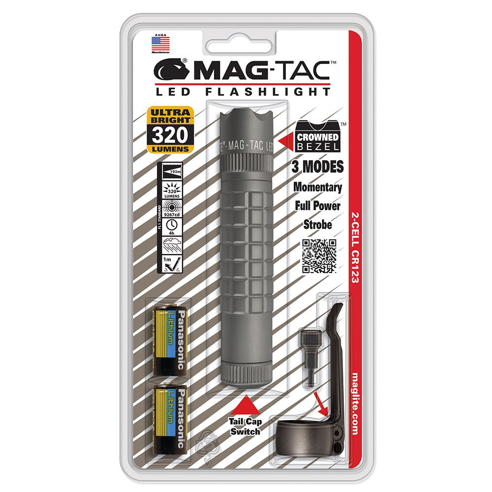 Maglite Sg2lrc6 Mag-Lite Mag-Tac Led Flashlight - Cr123a - Aluminum - Urban Gray
