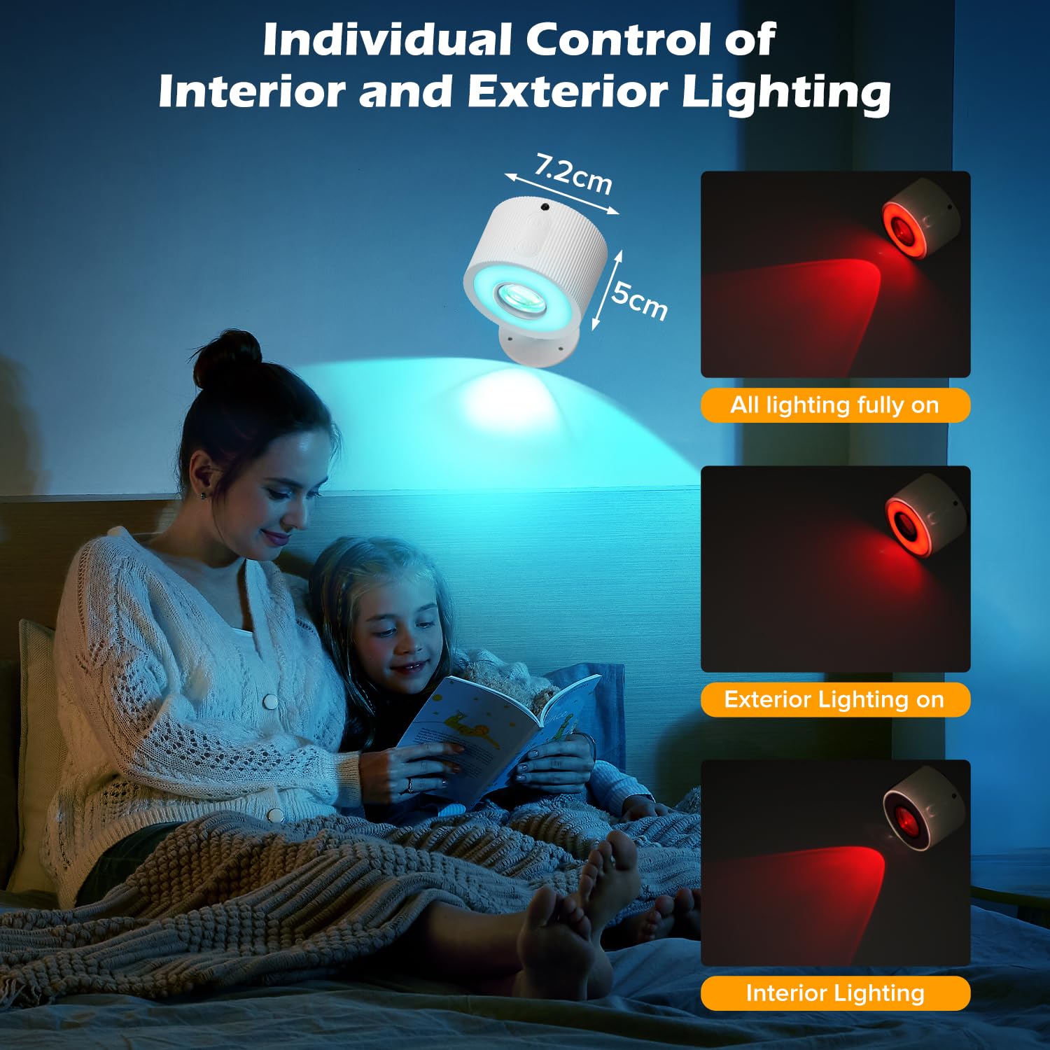 Led Wall Mounted Lights With Remote, 3000Mah Rechargeable Wall Sconces 7 Rgb Colors, 3 Lighting Modes & Dimmable, 360Rotate Cord
