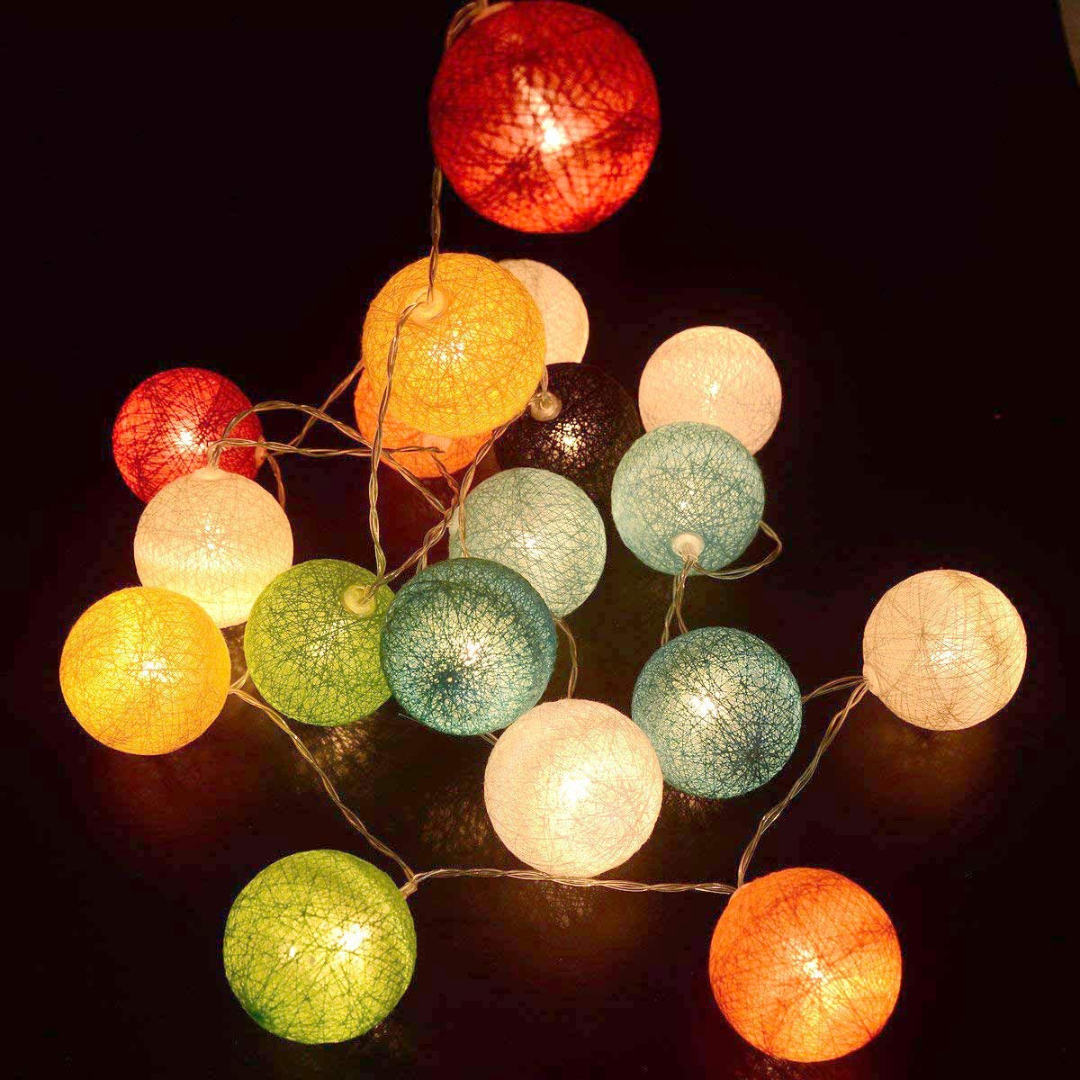 Gardeningwill LED String Fairy Lights, 30 Mixed Color Balls, 3M/10Ft, Battery Operated, Model CBL-MC, Plastic