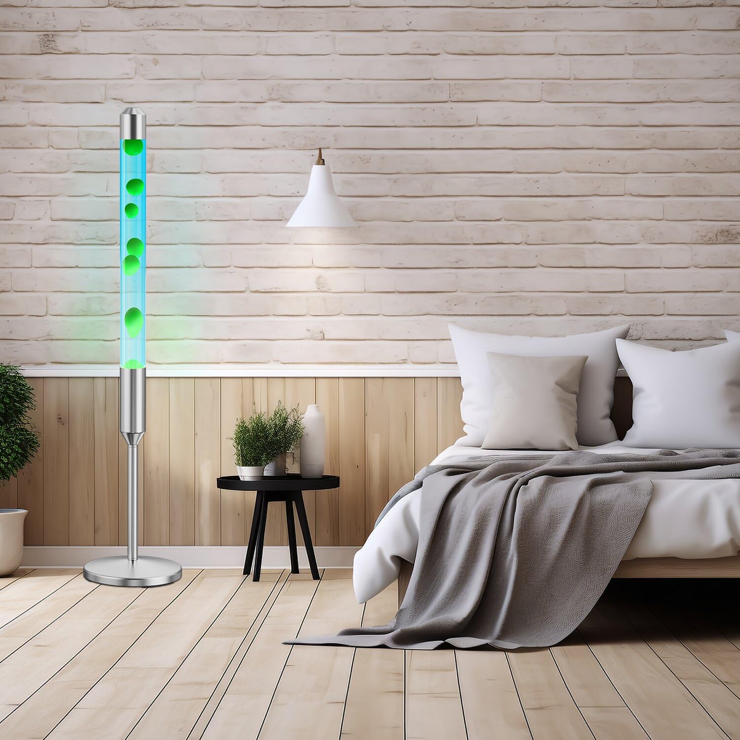 Kyzfy Liquid Motion Lamp, 47.5-Inch Magma Lamp, Blue Water Green Wax, Model K-02, Mood Relaxation Light for Home and Office Decor