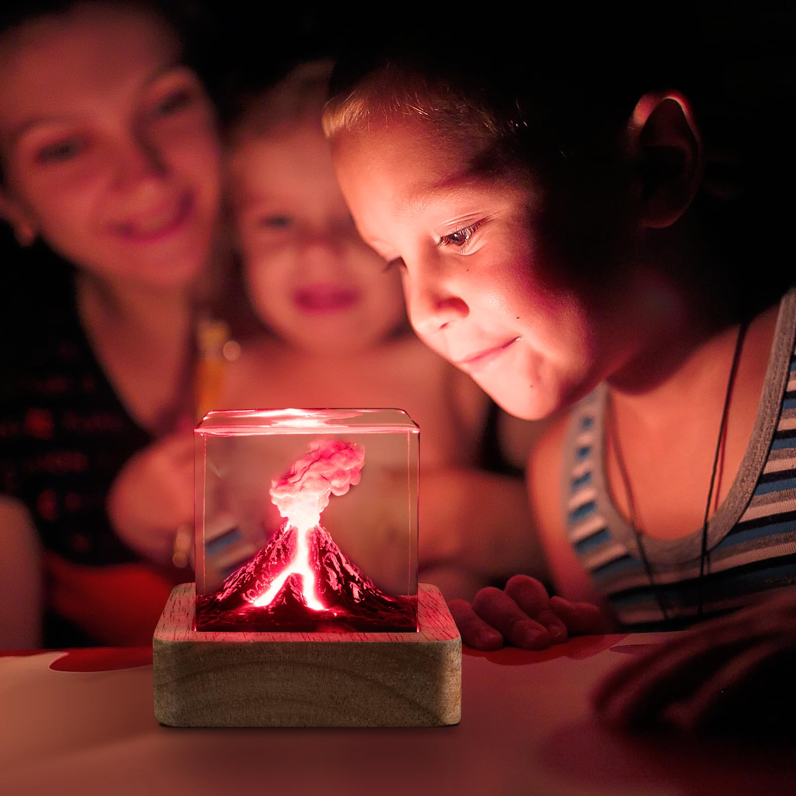 DAVID ROCCO Volcano Night Light Lava Lamp - 3D Mini Eruption Ornament, Diverse Colors, SGT-RNL, Creative Room Decor for All Ages